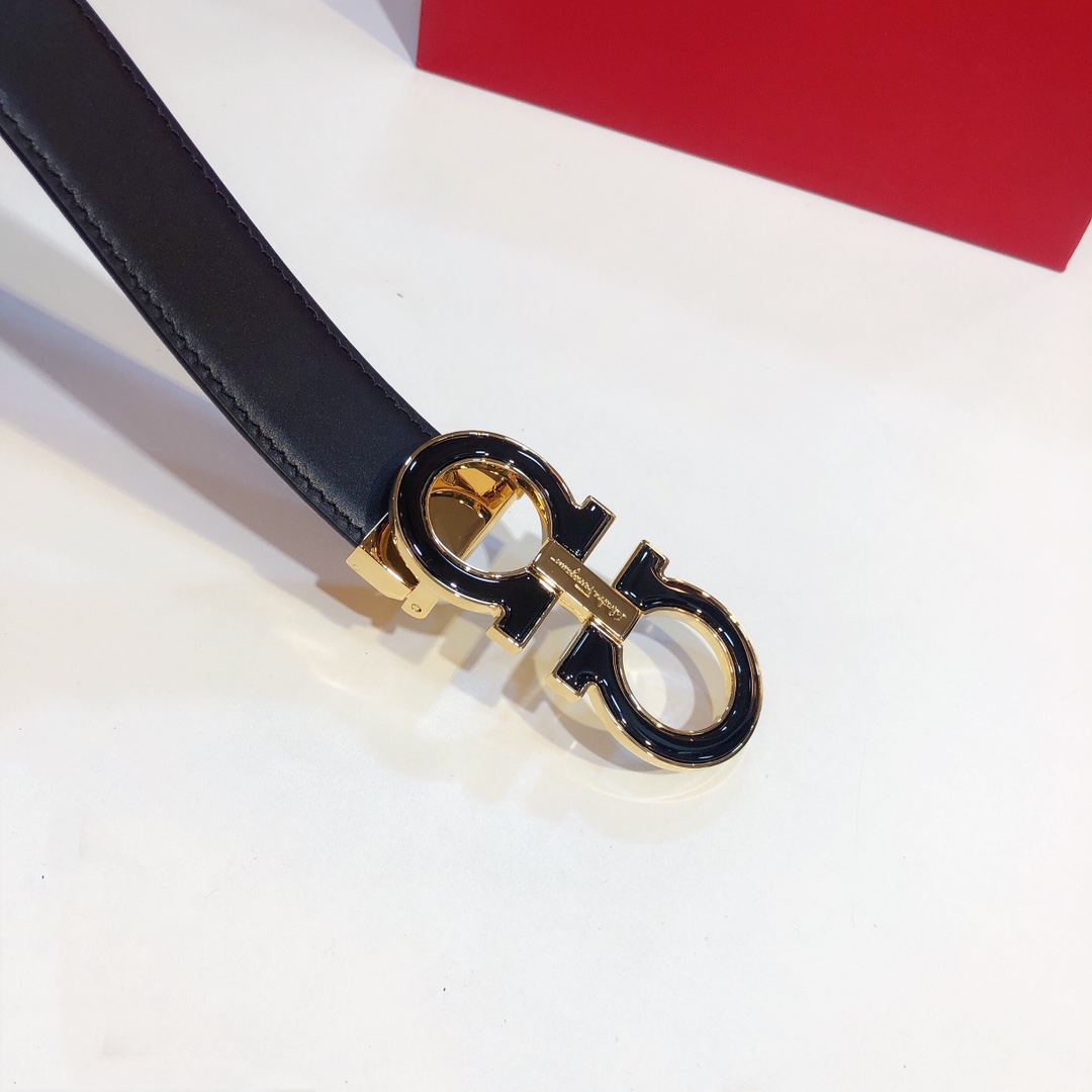 [Ferragamo Belts]Ferragamo Ferragamo.Boutique pure copper hardware with plai