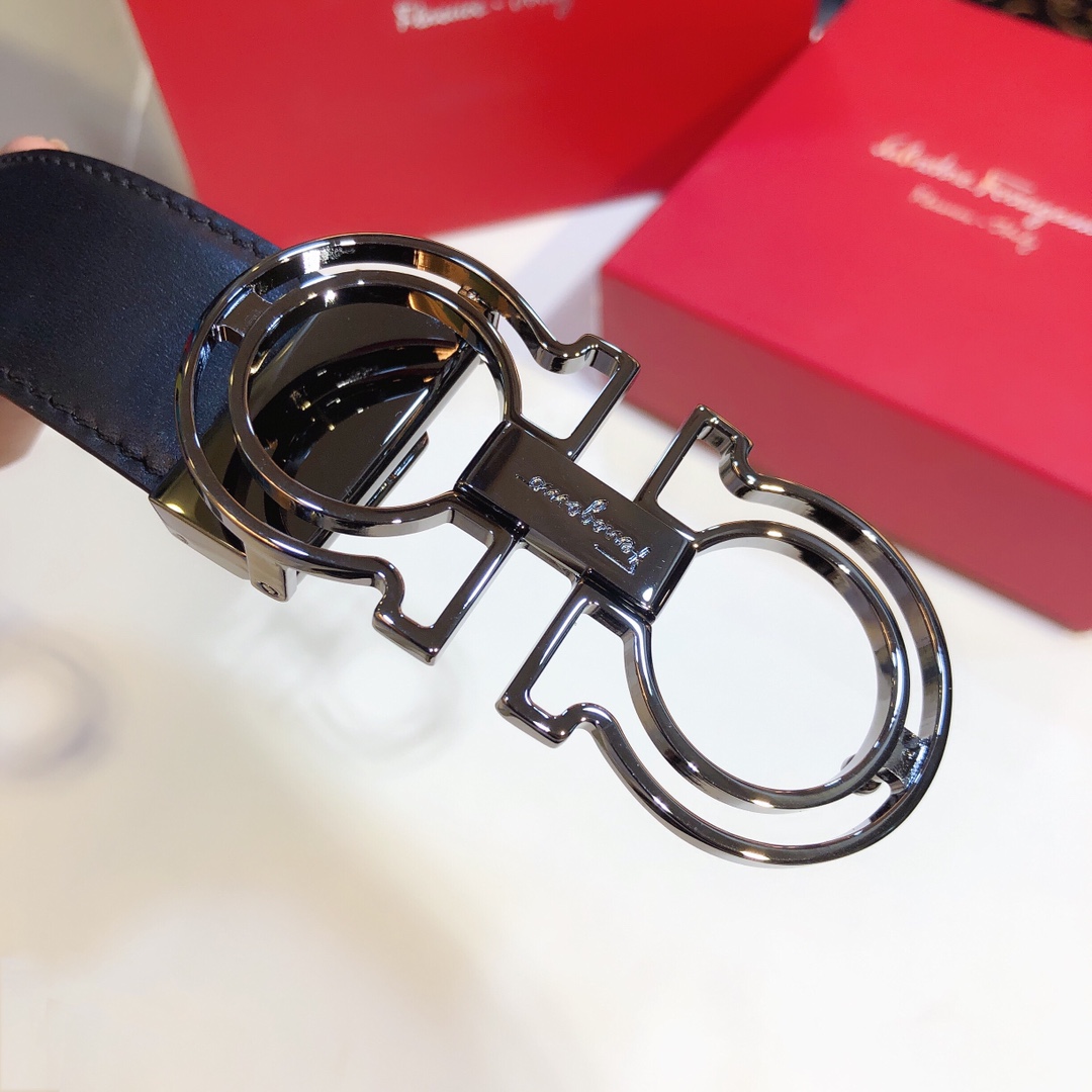 [Ferragamo Belts]Ferragamo Ferragamo.Boutique pure copper hardware with plai