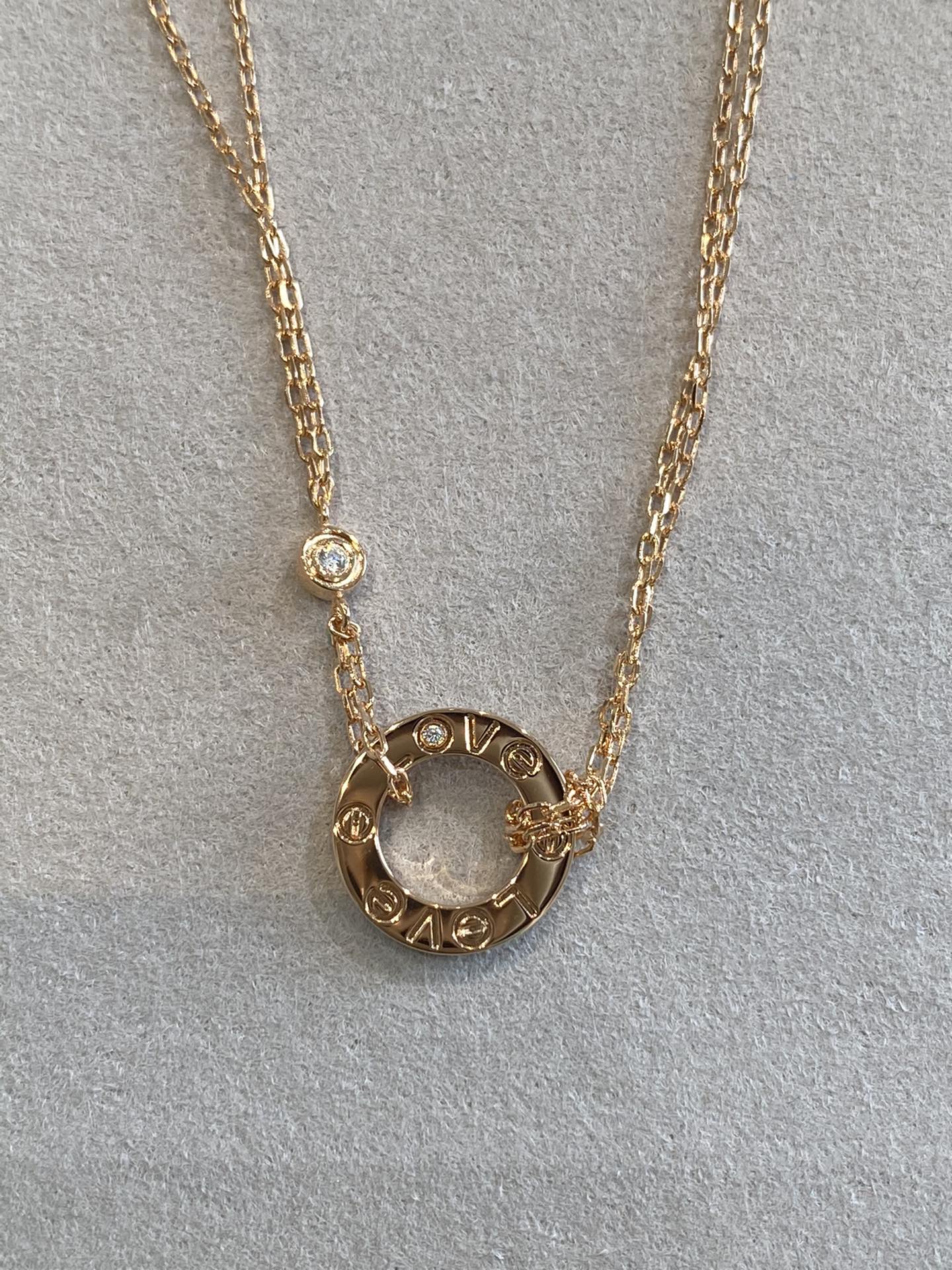 Cartier Collier à double anneau CNC gravé avec précision chaîne italienne sur mesure - qualité supérieure