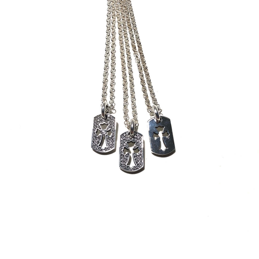 Chrome Hearts 新品上架𝗖𝗵𝗿𝗼𝗺𝗲 𝗛𝗲𝗮𝗿𝘁𝘀 克罗心小方牌项链