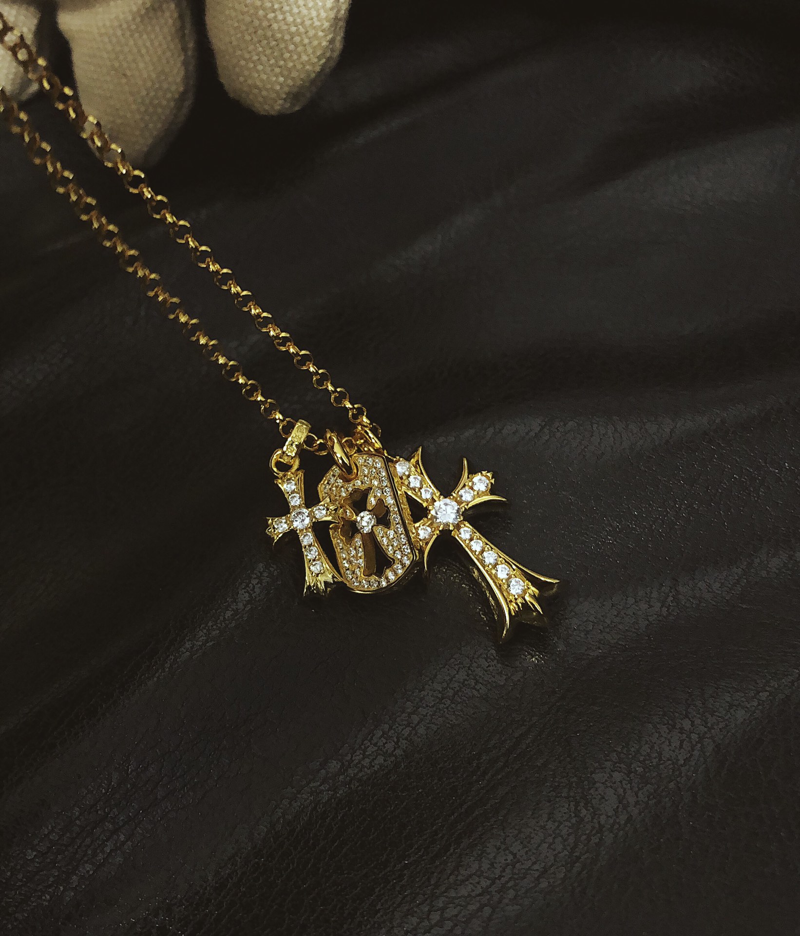 Chrome Hearts 新品上架𝗖𝗵𝗿𝗼𝗺𝗲 𝗛𝗲𝗮𝗿𝘁𝘀 克罗心22k三元素套链