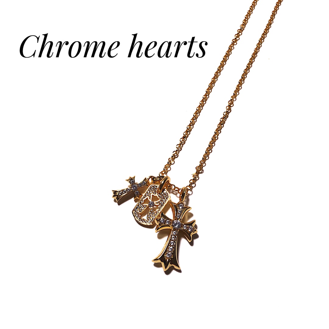Chrome Hearts 新品上架𝗖𝗵𝗿𝗼𝗺𝗲 𝗛𝗲𝗮𝗿𝘁𝘀 克罗心22k三元素套链