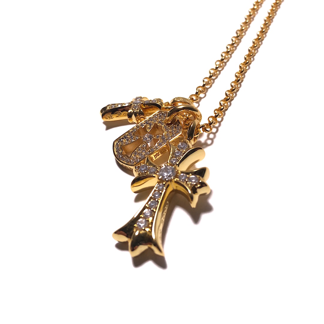 Chrome Hearts 新品上架𝗖𝗵𝗿𝗼𝗺𝗲 𝗛𝗲𝗮𝗿𝘁𝘀 克罗心22k三元素套链