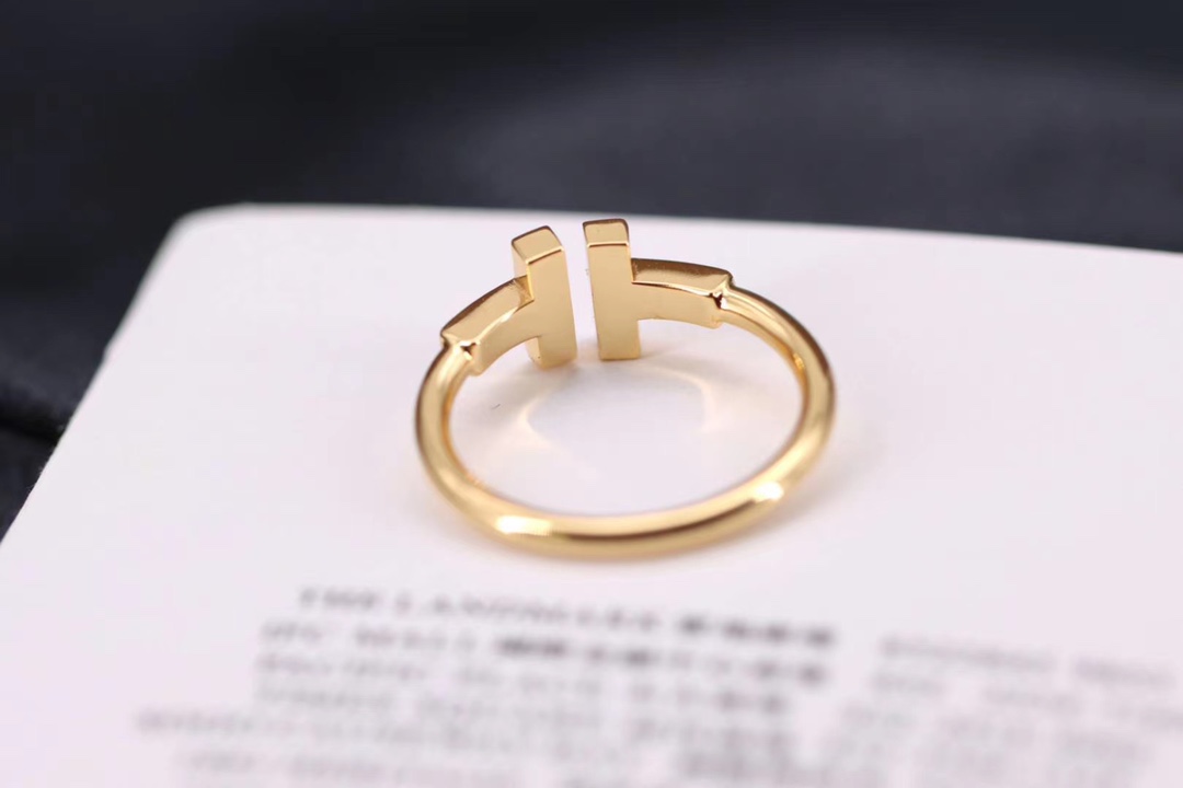 Tiffany & Co. Tiffany&Co. 蒂芙尼 纯银 白贝双T戒指