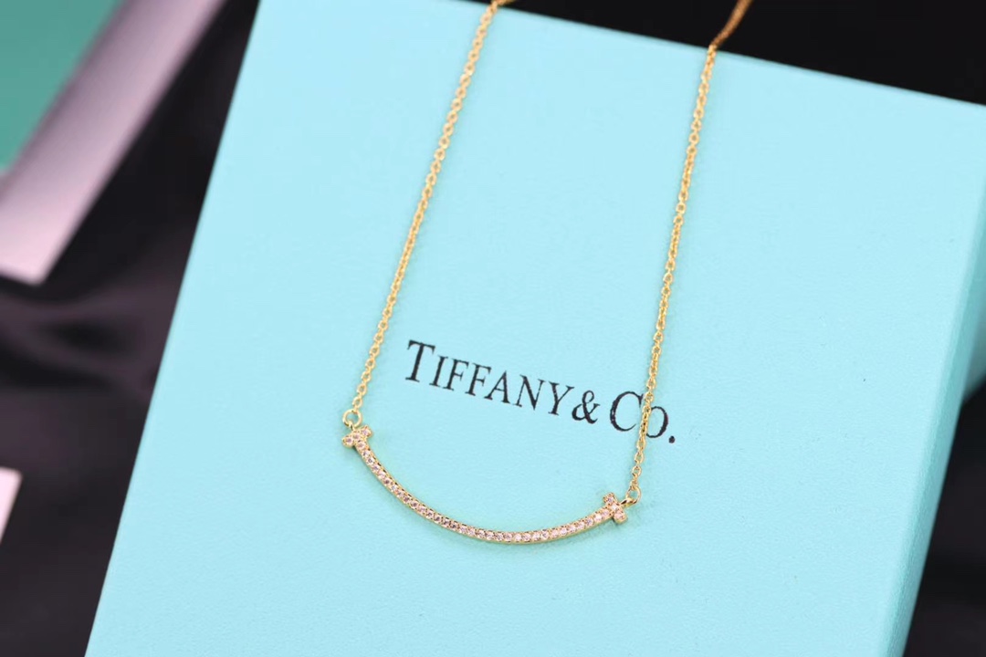 Tiffany & Co. Tiffany&Co.黄金满钻微笑项链