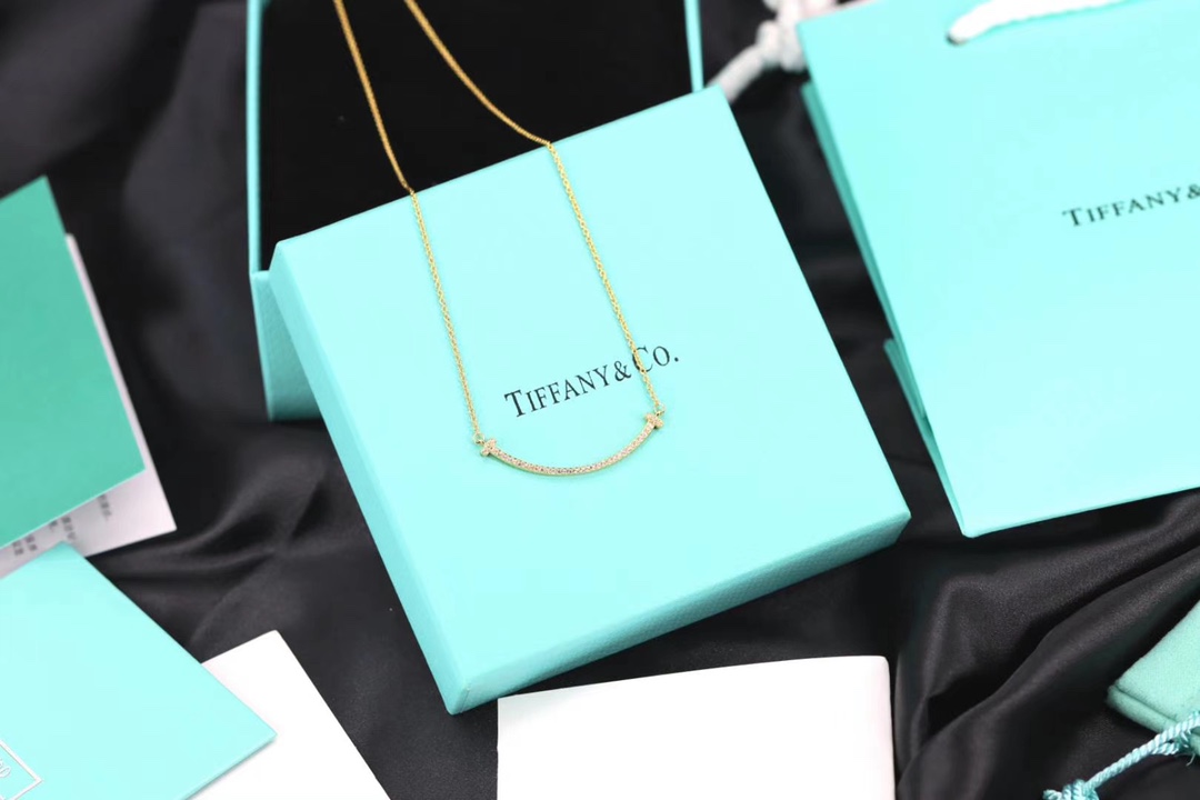 Tiffany & Co. Tiffany&Co.黄金满钻微笑项链