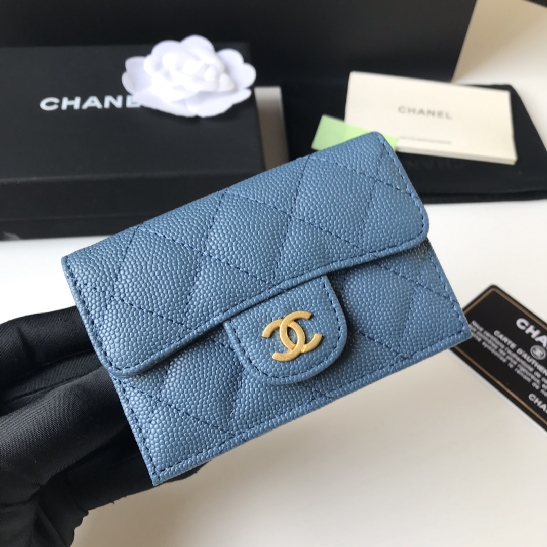 Chanel 升级版小香短三折钱包麻雀虽小 五脏俱全 实用性超强 款号84401 皮料五金