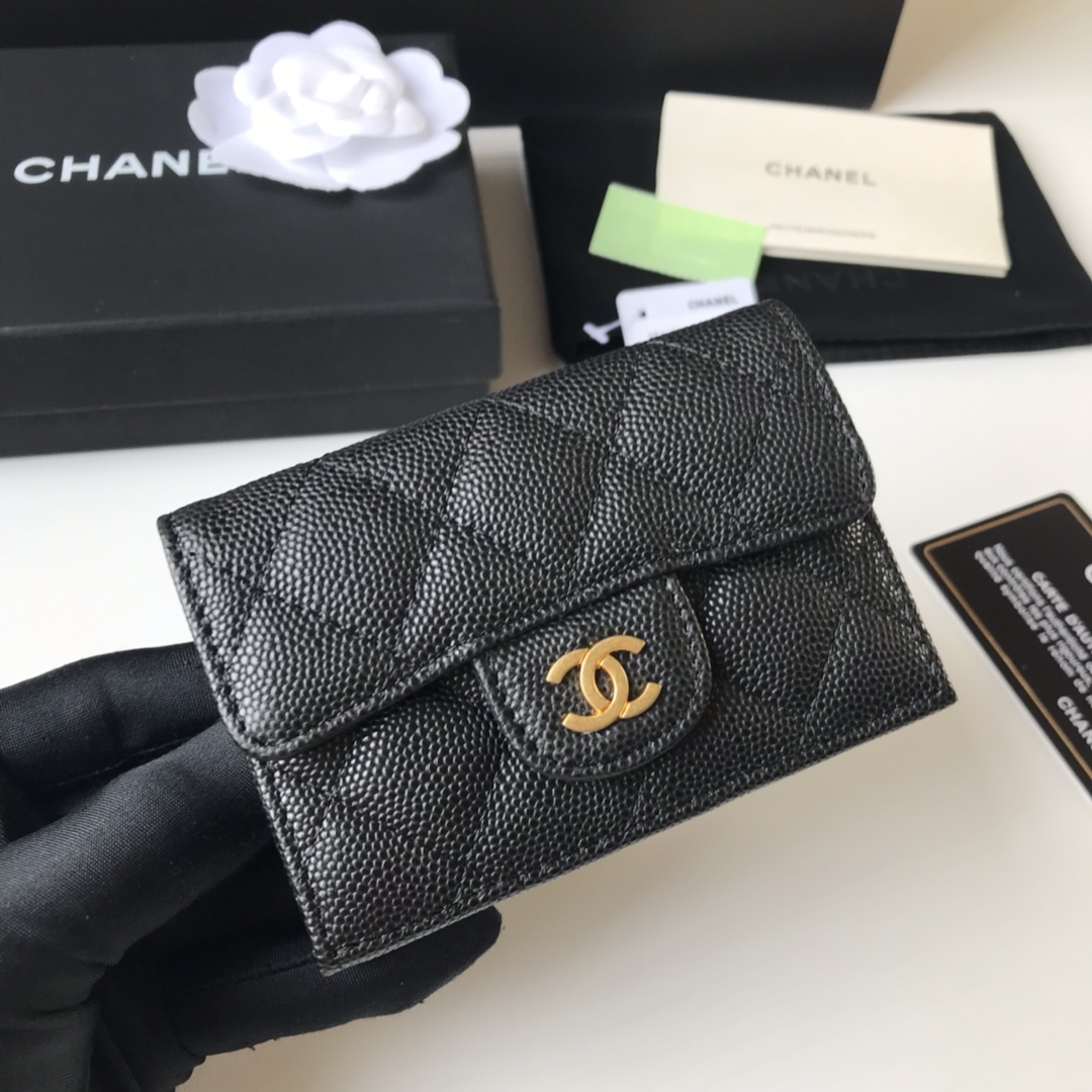 Chanel 升级版小香短三折钱包麻雀虽小 五脏俱全 实用性超强 款号84401 皮料五金