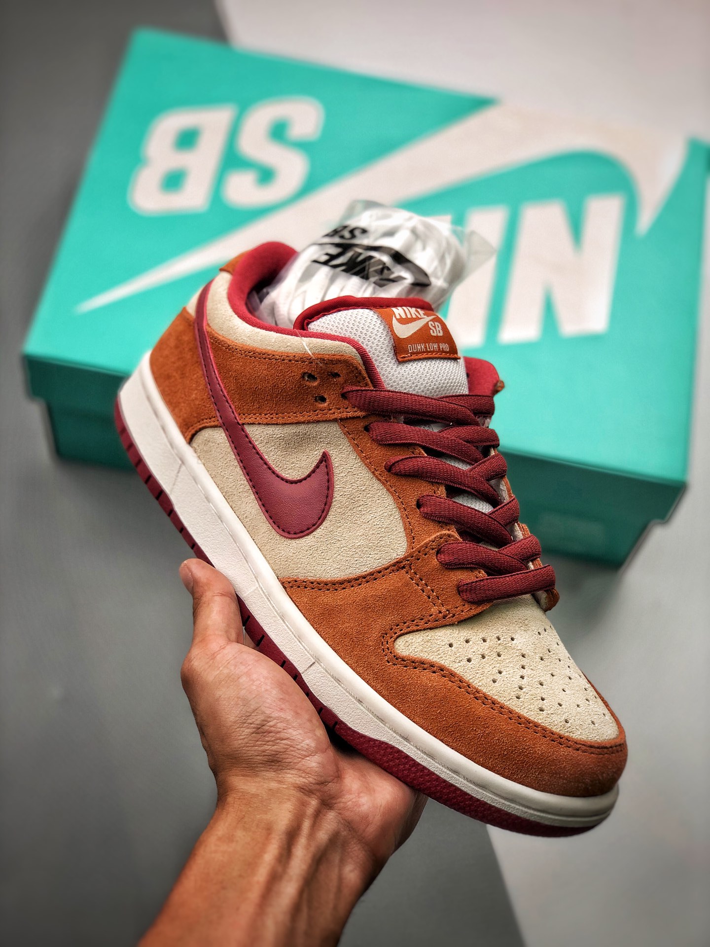 NK Dunk Low Orange label, gancho rojo marrón, producción original pura de fábrica grande, zapatillas de skate casual cl…