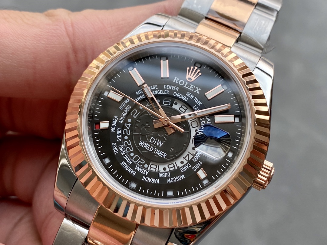 ロレックス 天行者シリーズ DIW改装版 - 世界地図搭載のダブルタイムゾーン腕時計