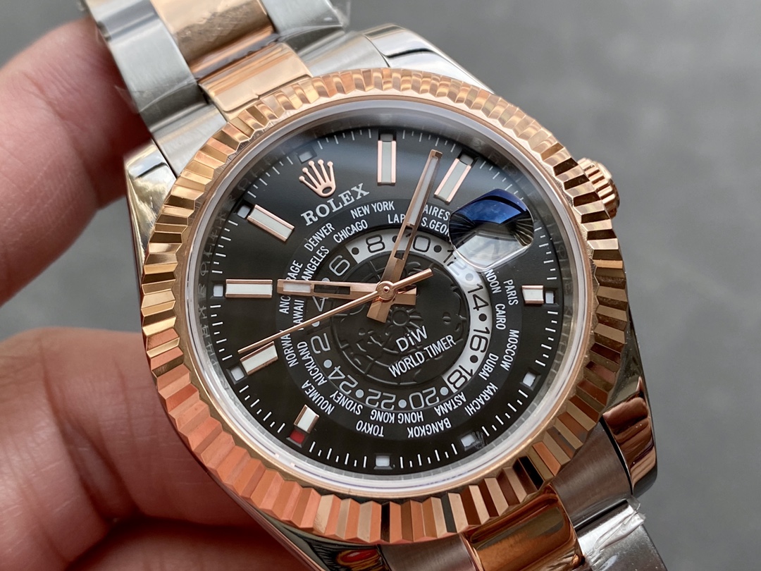 ロレックス 天行者シリーズ DIW改装版 - 世界地図搭載のダブルタイムゾーン腕時計