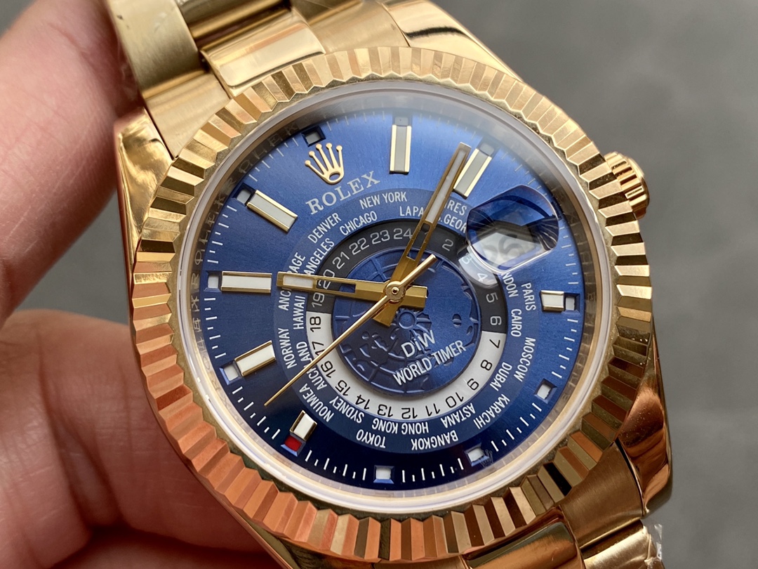 ロレックス ロールキン タイムグローブ 世界地図デザイン 自動巻き腕時計