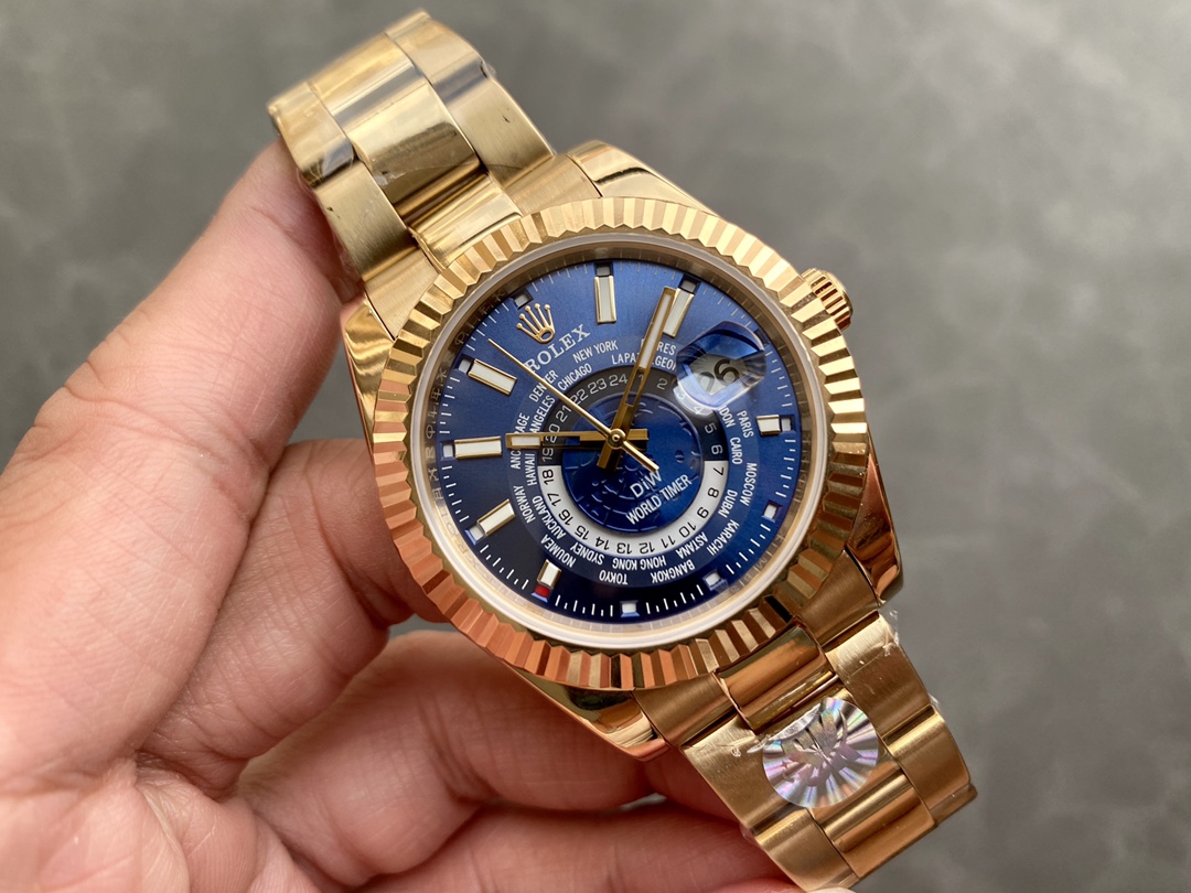 ロレックス ロールキン タイムグローブ 世界地図デザイン 自動巻き腕時計
