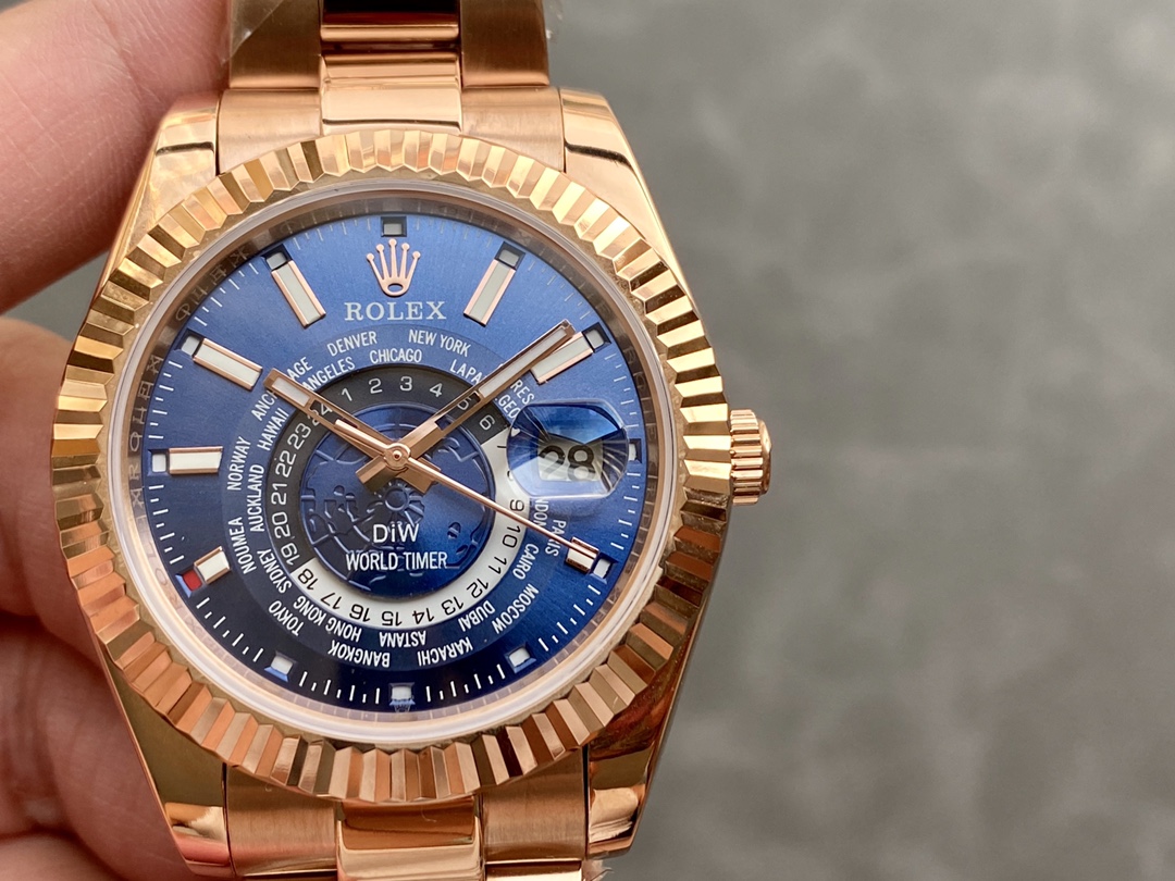 ロレックス 天行者シリーズDIW改装款 - 世界地図デザインのダブルタイムゾーン腕時計