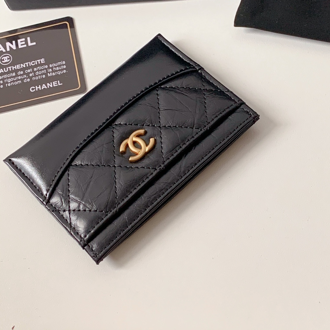 Chanel 19系列新品 流浪包菱格 胎牛皮拼色卡包 钱夹 尺寸：11*7.5