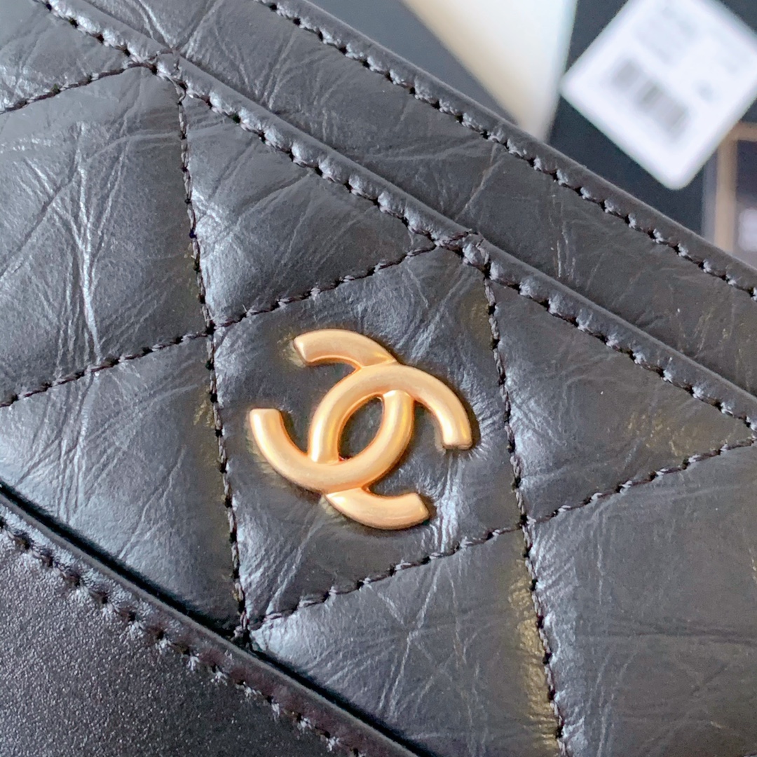 Chanel 19系列新品 流浪包菱格 胎牛皮拼色卡包 钱夹 尺寸：11*7.5