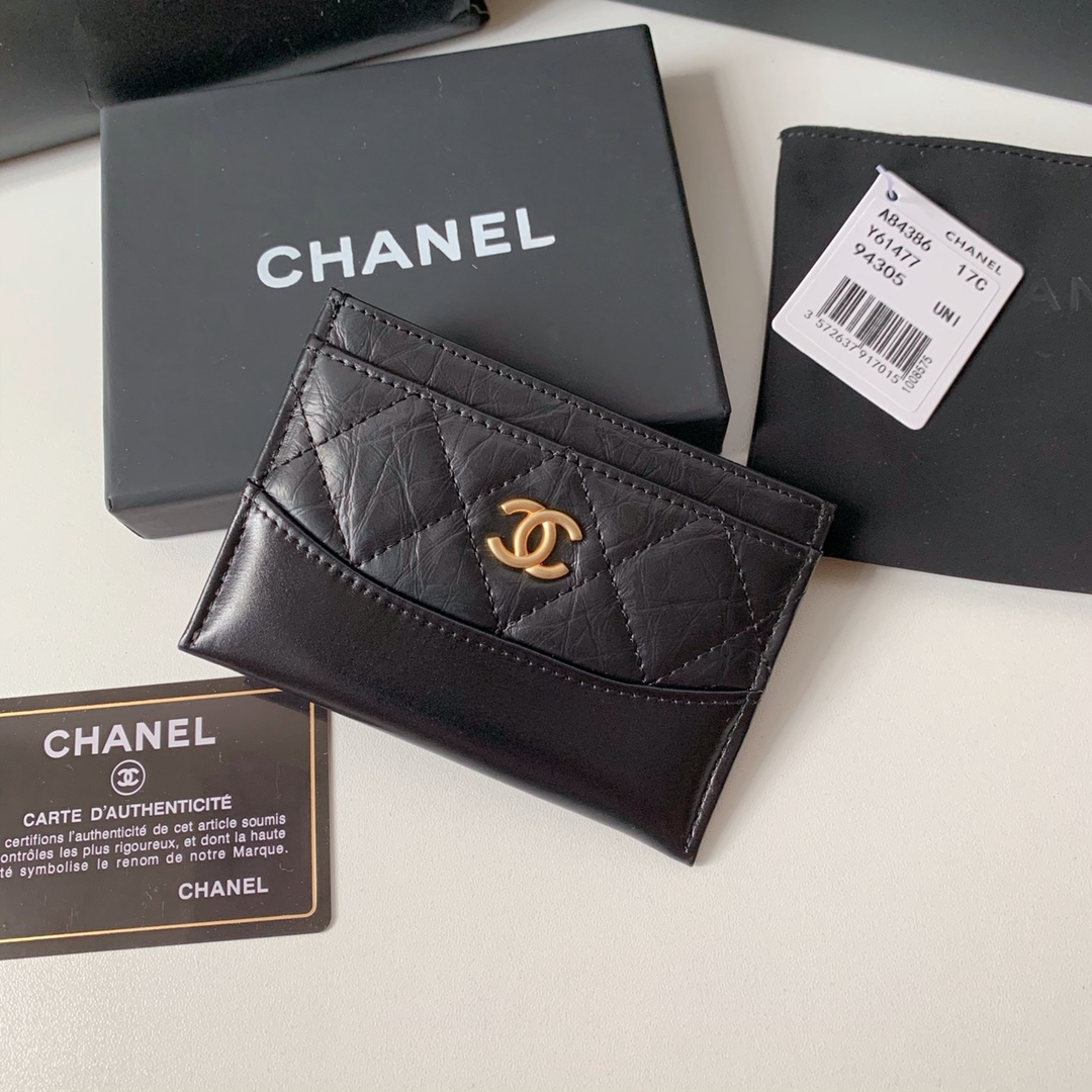 Chanel 19系列新品 流浪包菱格 胎牛皮拼色卡包 钱夹 尺寸：11*7.5