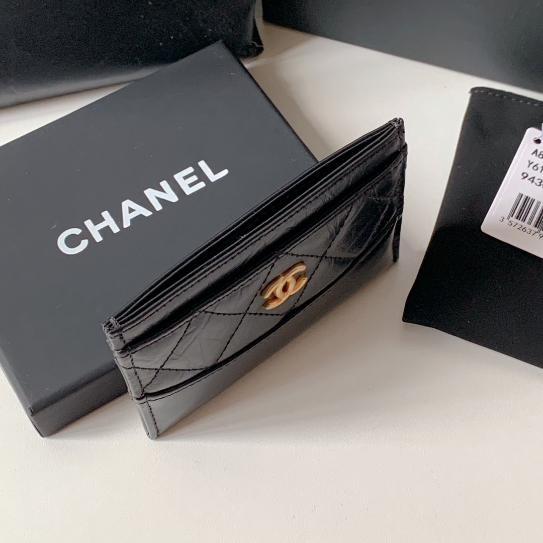 Chanel 19系列新品 流浪包菱格 胎牛皮拼色卡包 钱夹 尺寸：11*7.5