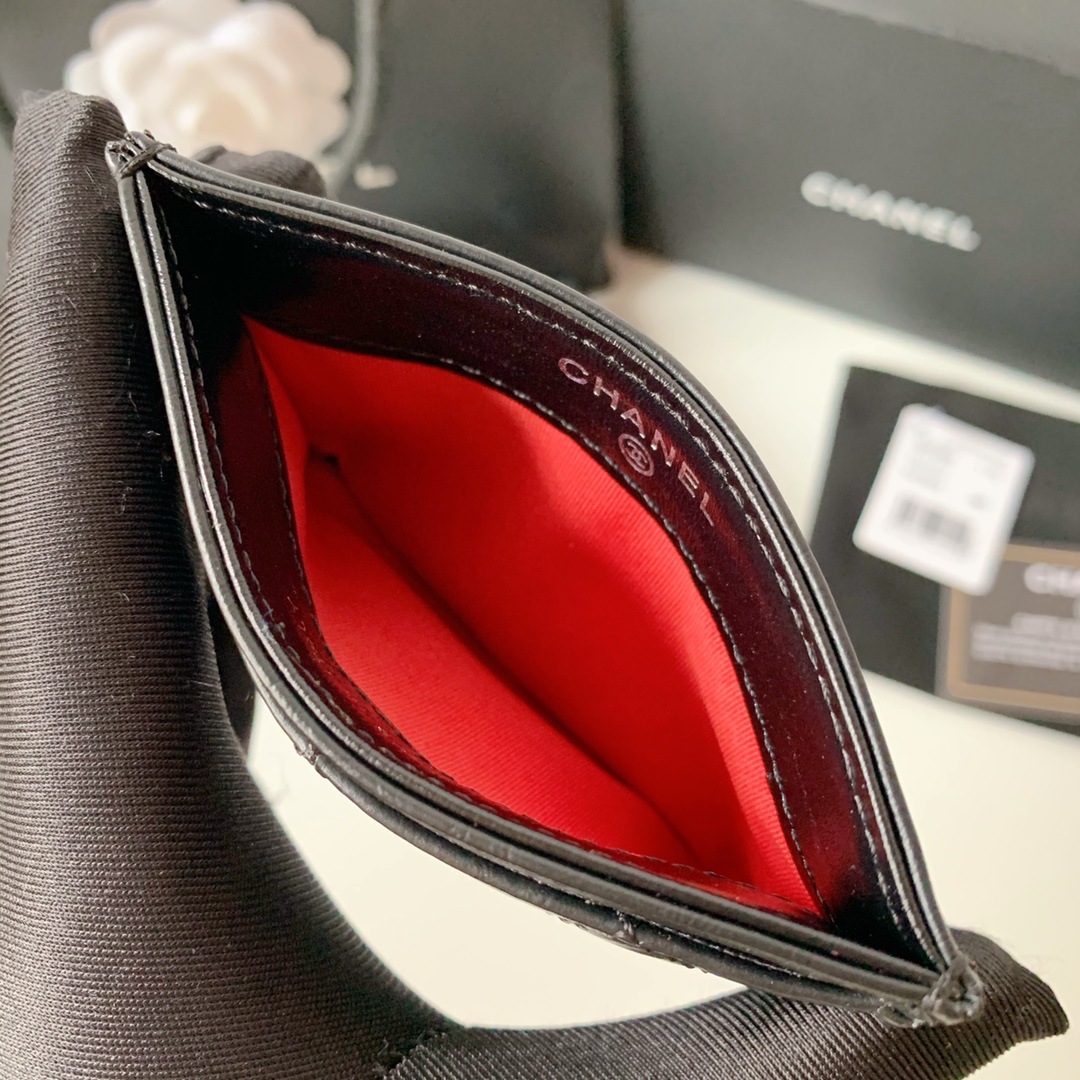 Chanel 19系列新品 流浪包菱格 胎牛皮拼色卡包 钱夹 尺寸：11*7.5