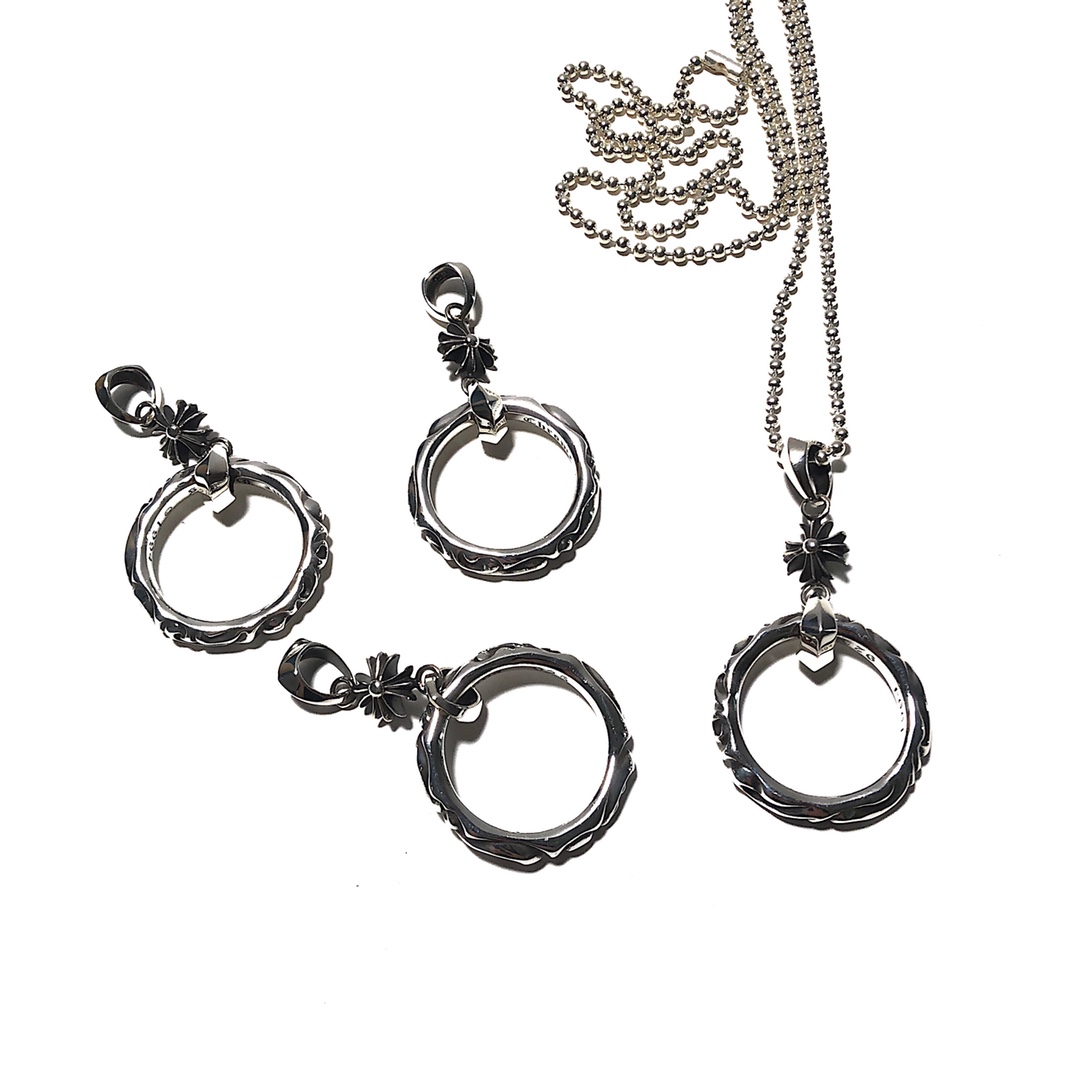 Chrome Hearts 𝗖𝗵𝗿𝗼𝗺𝗲 𝗛𝗲𝗮𝗿𝘁𝘀 克罗心 十字花蔓藤圆环项链