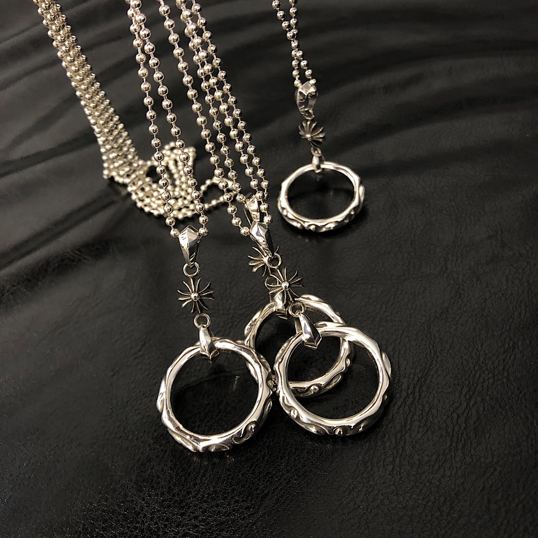 Chrome Hearts 𝗖𝗵𝗿𝗼𝗺𝗲 𝗛𝗲𝗮𝗿𝘁𝘀 克罗心 十字花蔓藤圆环项链