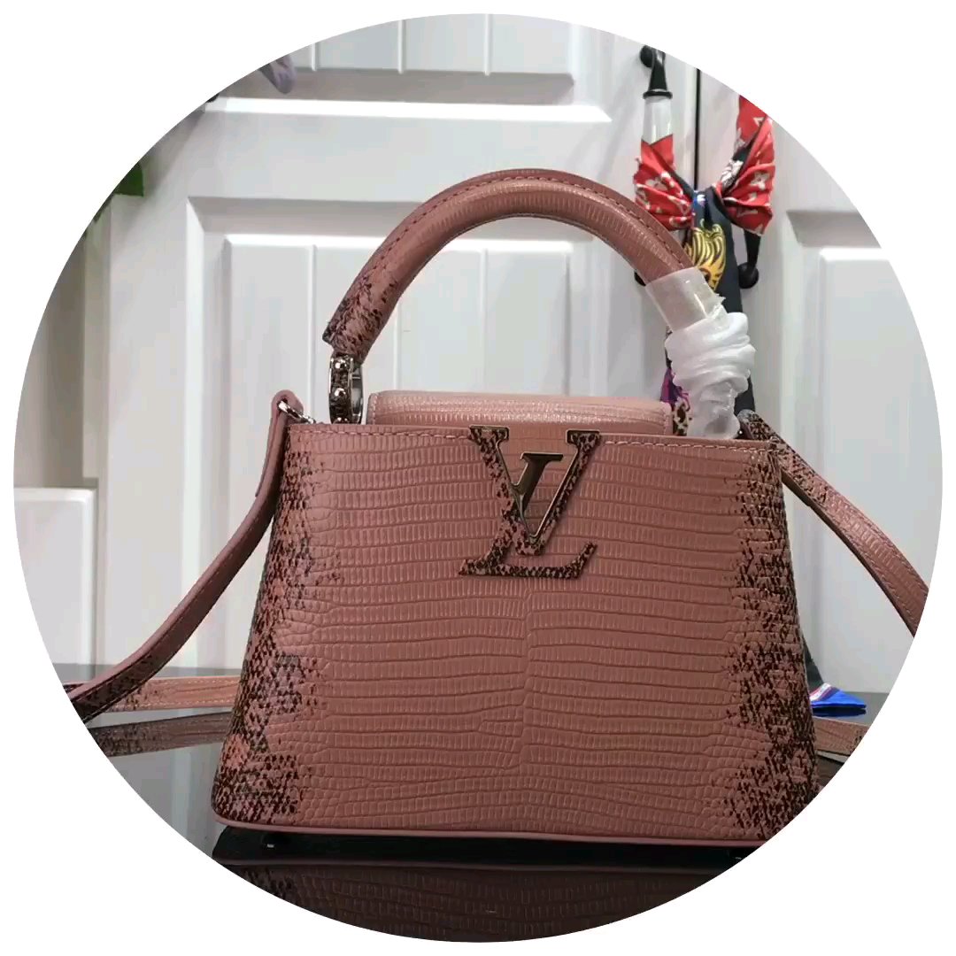 Louis Vuitton LV Capucines Replica
 Bags Handbags Designer Pink Sheepskin Mini N98093