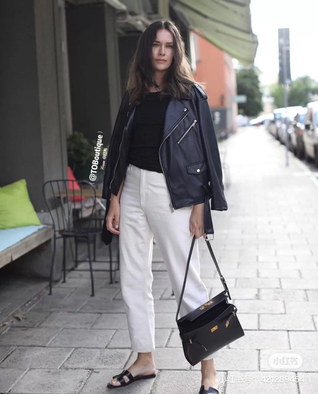 Ysl 𝑴𝒂𝒏𝒉𝒂𝒕𝒕𝒂𝒏 29CM曼哈顿法棍包 579271黑色牙签纹金扣