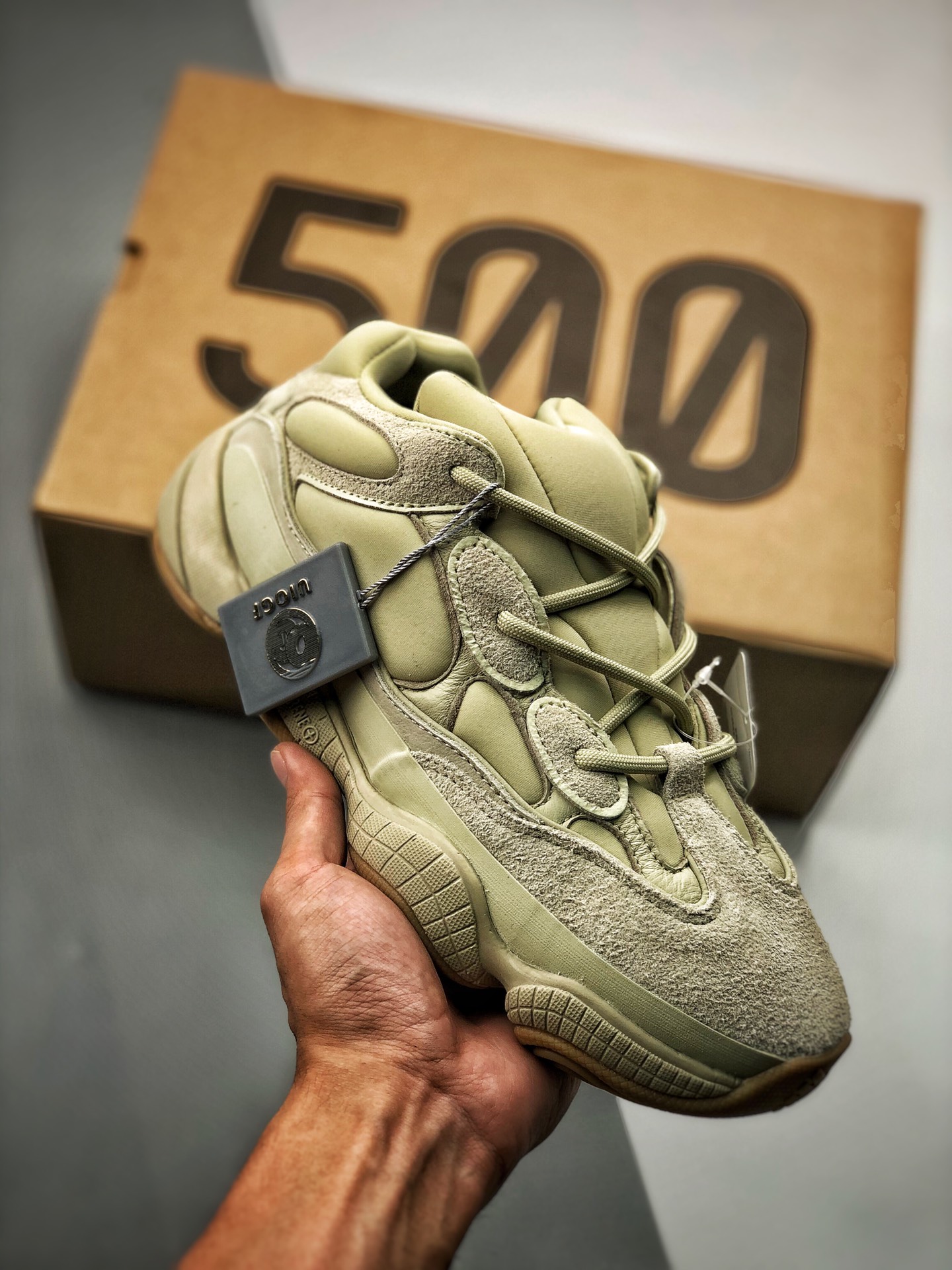 AD Yeezy 500 “Stone” piedra, proceso de nivel de zapatos desnudos, materiales originales de fábrica comprados…