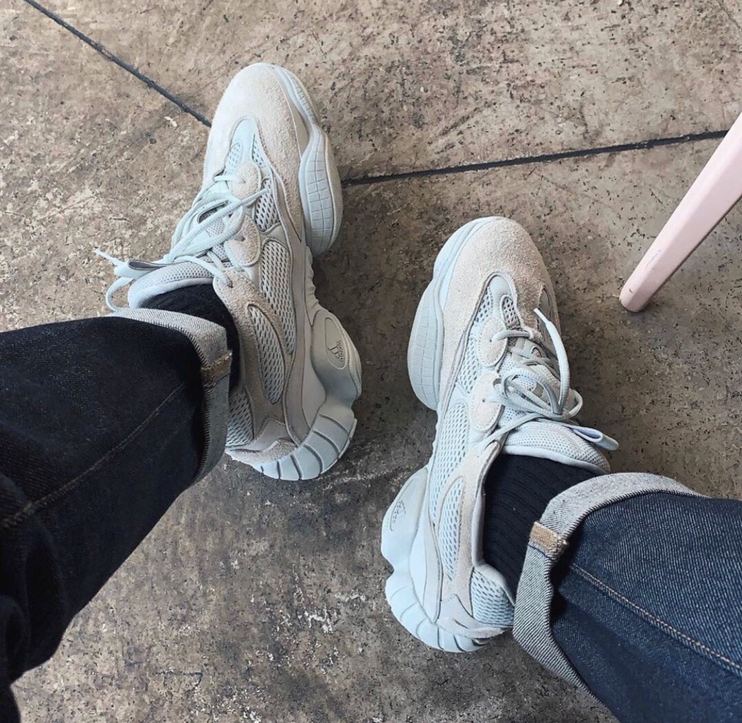 Yeezy 500 "Salt" 盐雾, selected wearing material, demonstration #
