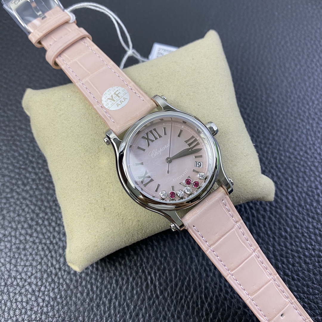 [Chopard Watches]YF Chopin Happy Diamond Series Pink Fritillary Mother Plate w
