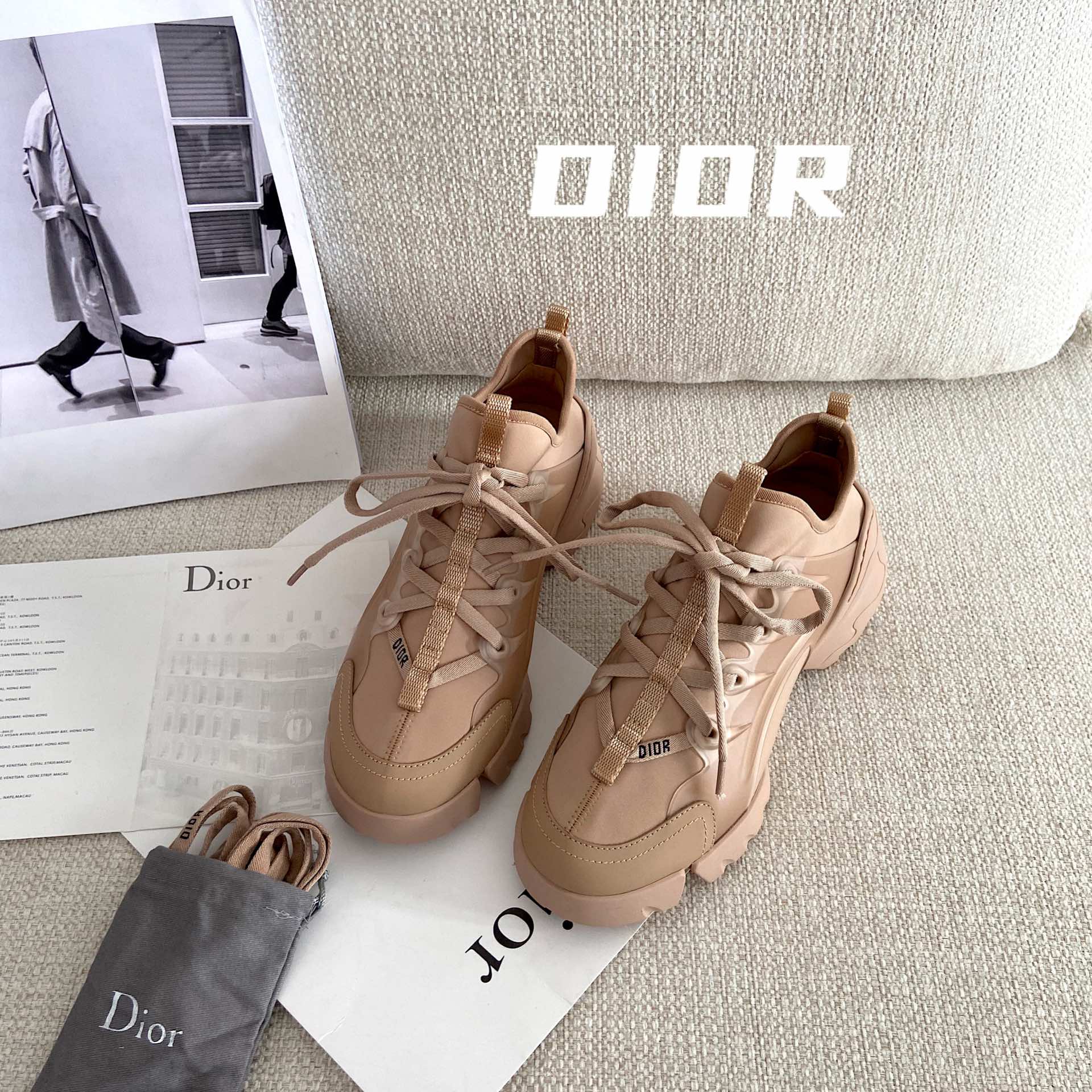 Dior Zapatos Zapatillas deportivas Negro Verde Color del té con leche Blanco