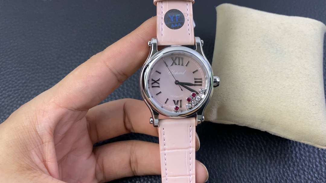 [Chopard Watches]YF Chopin Happy Diamond Series Pink Fritillary Mother Plate w
