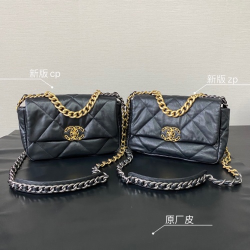 Chanel 19 Handbag Quilted Leather Flap Bag with Chain, Black 1 Chanel 19 Handbag Quilted Leather Flap Bag with Chain, Black
