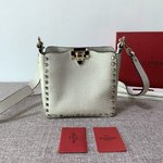 Valentino Bags Handbags Platinum Calfskin Cowhide Garavani Rockstud Mini