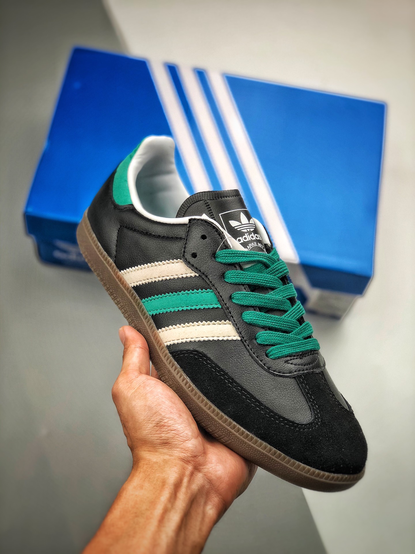 AD Originals Samba OG serie Samba, zapatillas de fútbol estilo alemán de caballero, edición limitada naranja y verde, p…