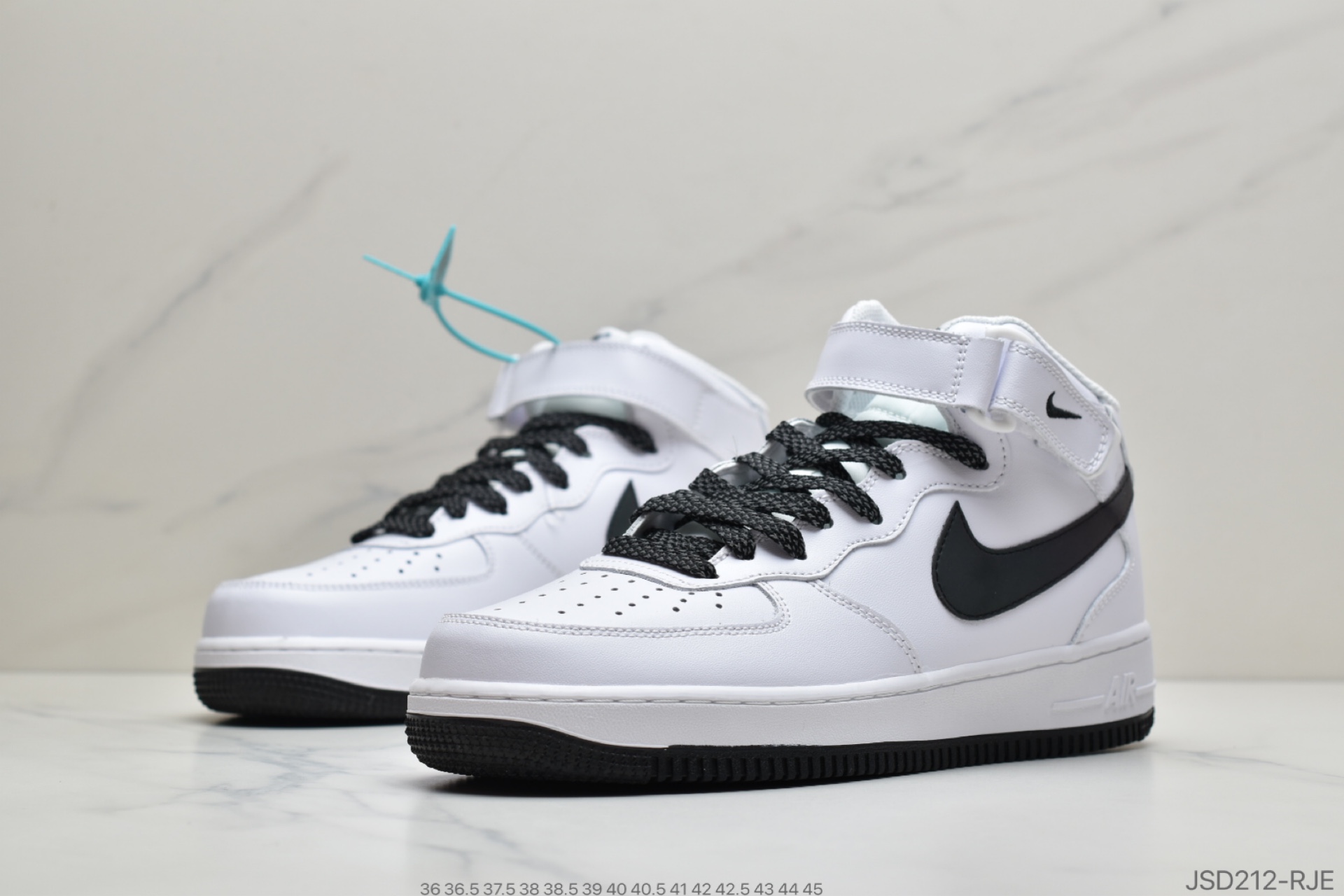 200 公司级耐克Nike Air Force 1 AF1 Mid 空军一号全白镭射勾板鞋 366731-808