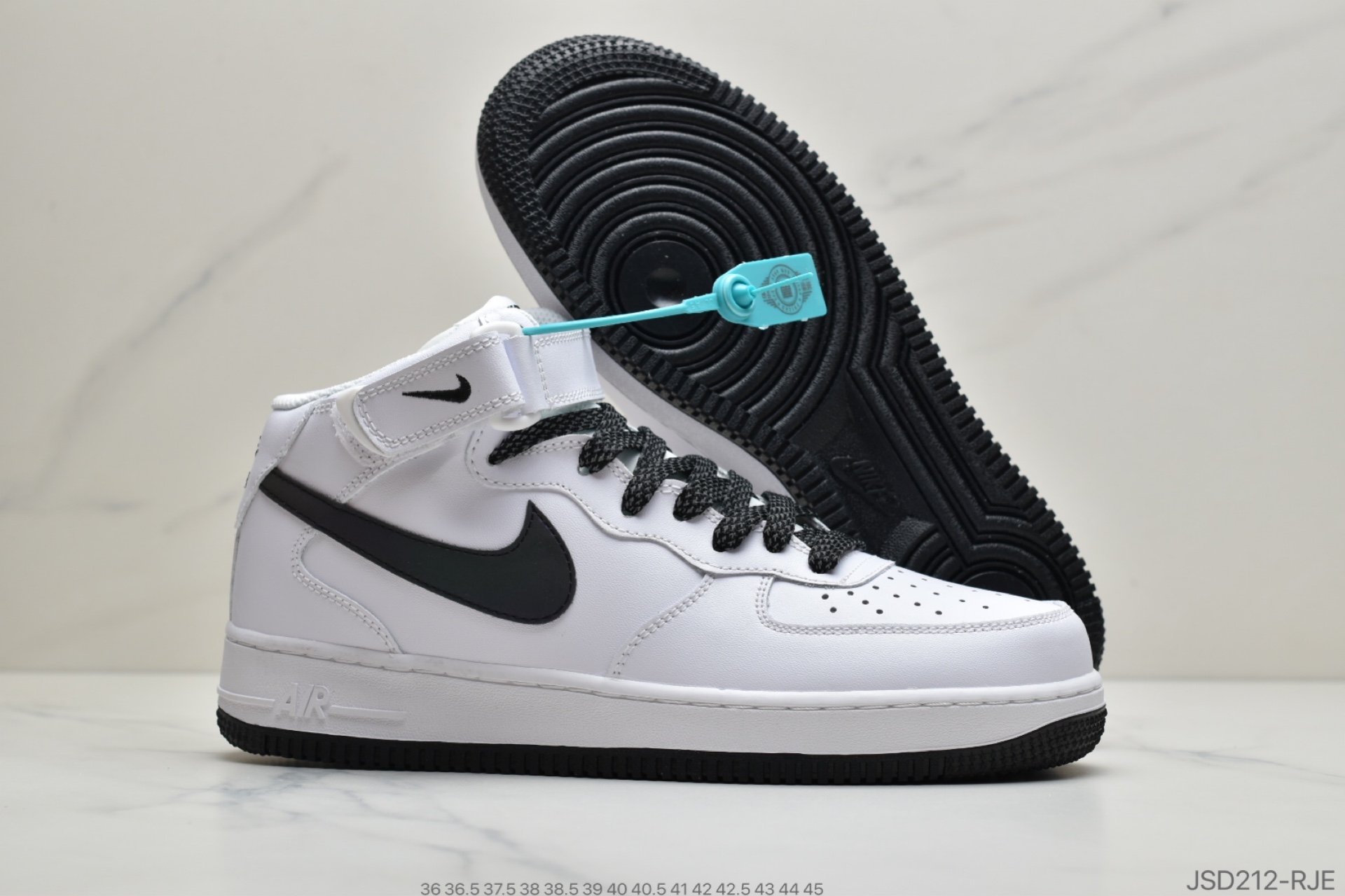 200 公司级耐克Nike Air Force 1 AF1 Mid 空军一号全白镭射勾板鞋 366731-808