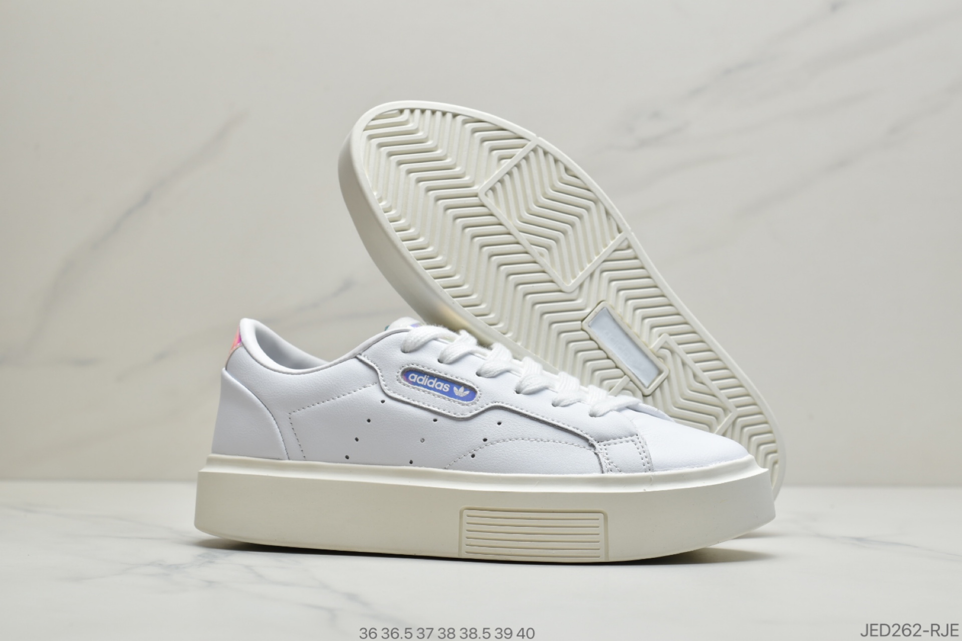 150 公司级Adidas SLEEK Super W 三叶草校园松糕厚底板鞋EE4519