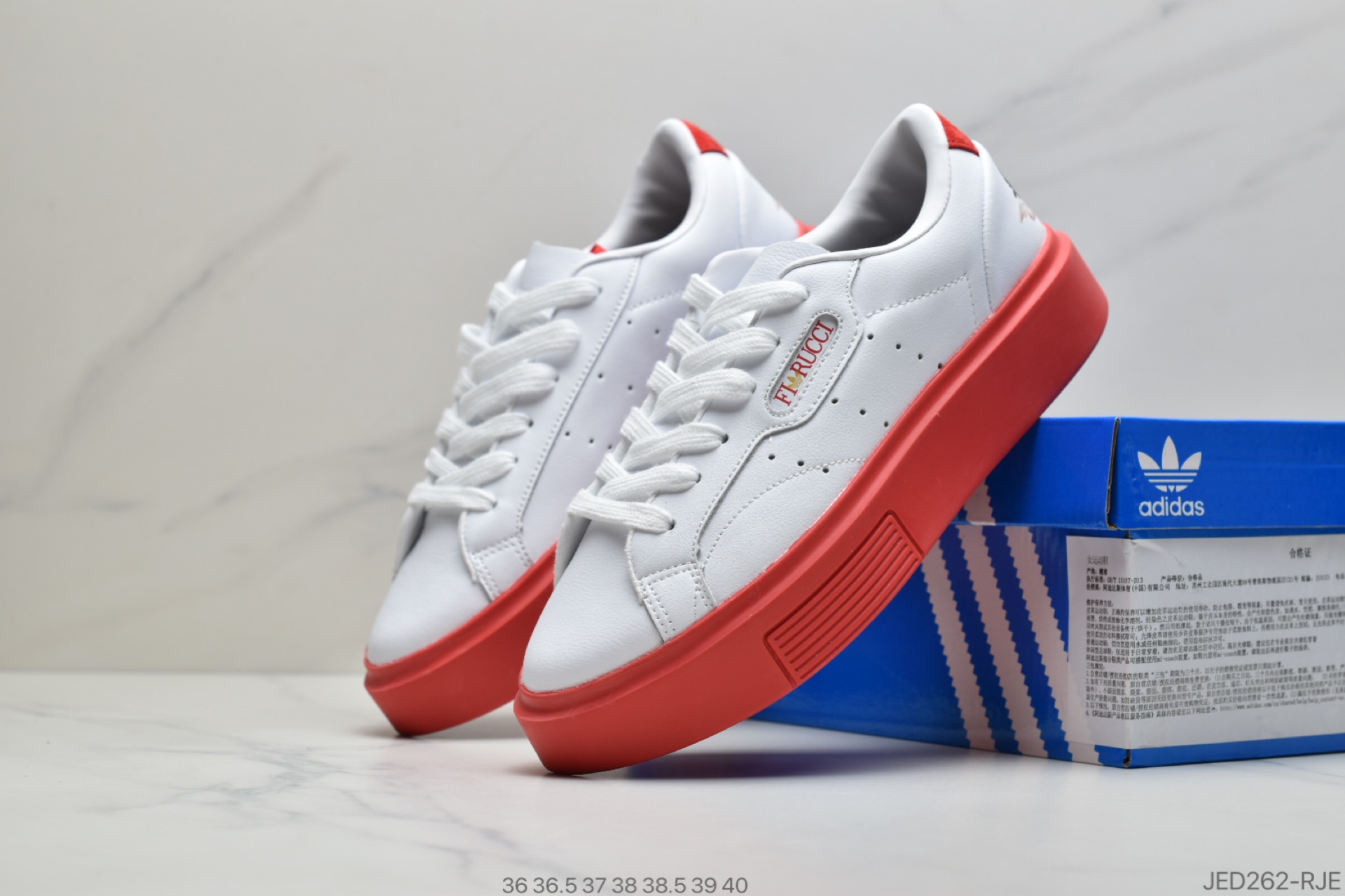 150 公司级Adidas SLEEK Super W 三叶草校园松糕厚底板鞋EE4519