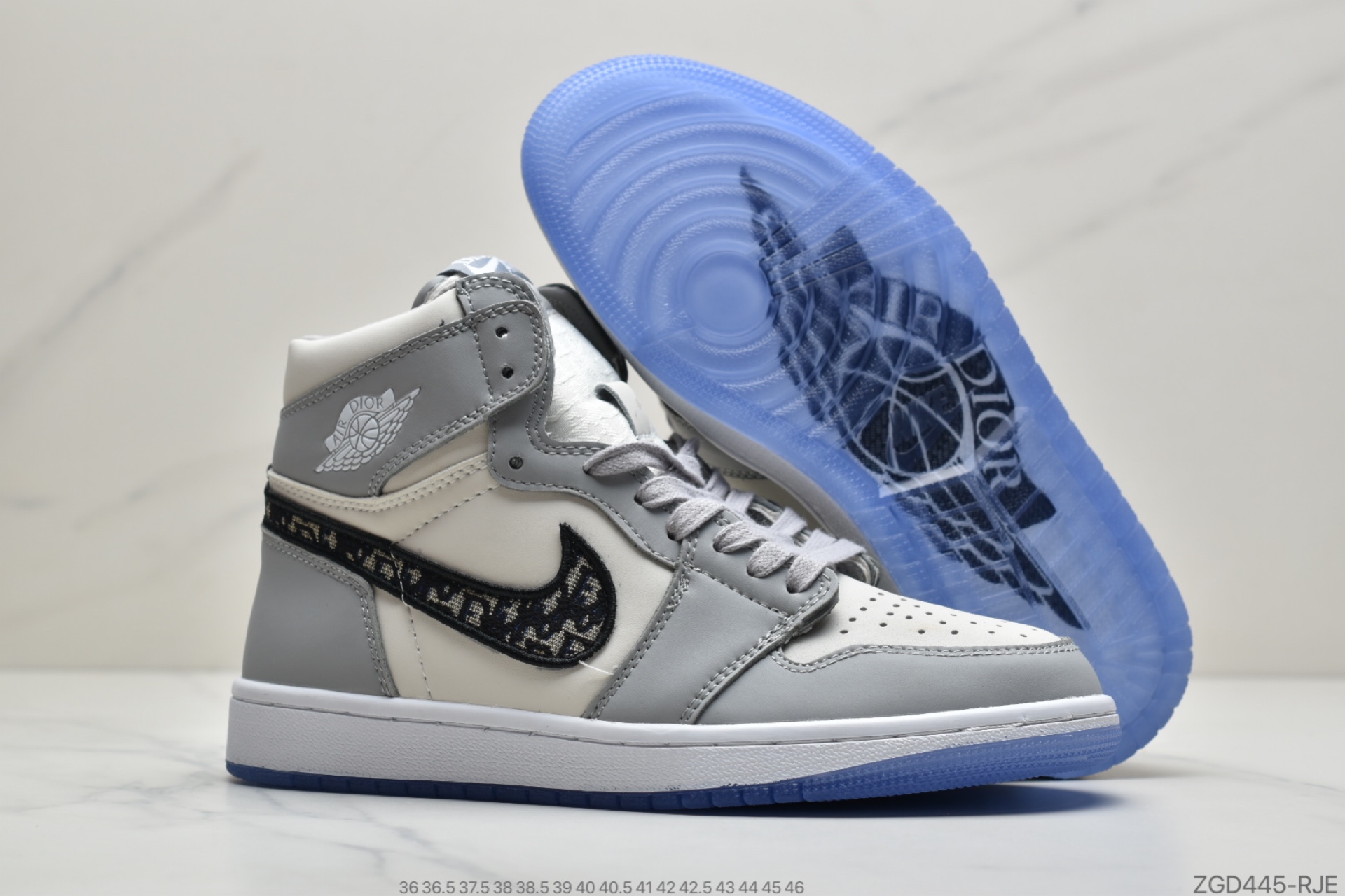 290 公司级Dior x Air  Jordan 1 High OG AJ1迪奥 跨界联名 乳白色与 Dior 灰的拼接555088