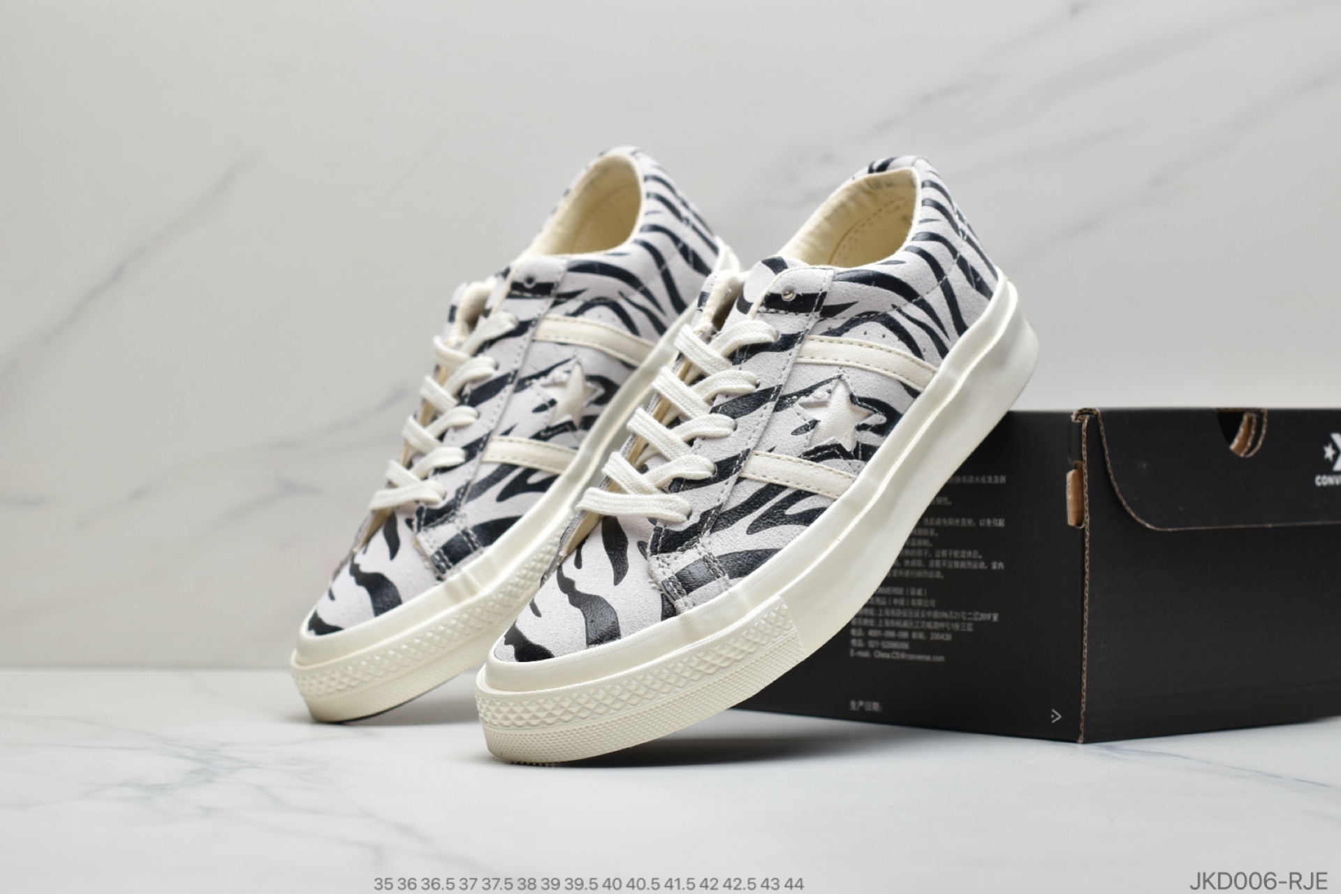 160 公司级匡威 Converse JACK STAR&BARS ZEBRASUEDE斑马纹白底双围