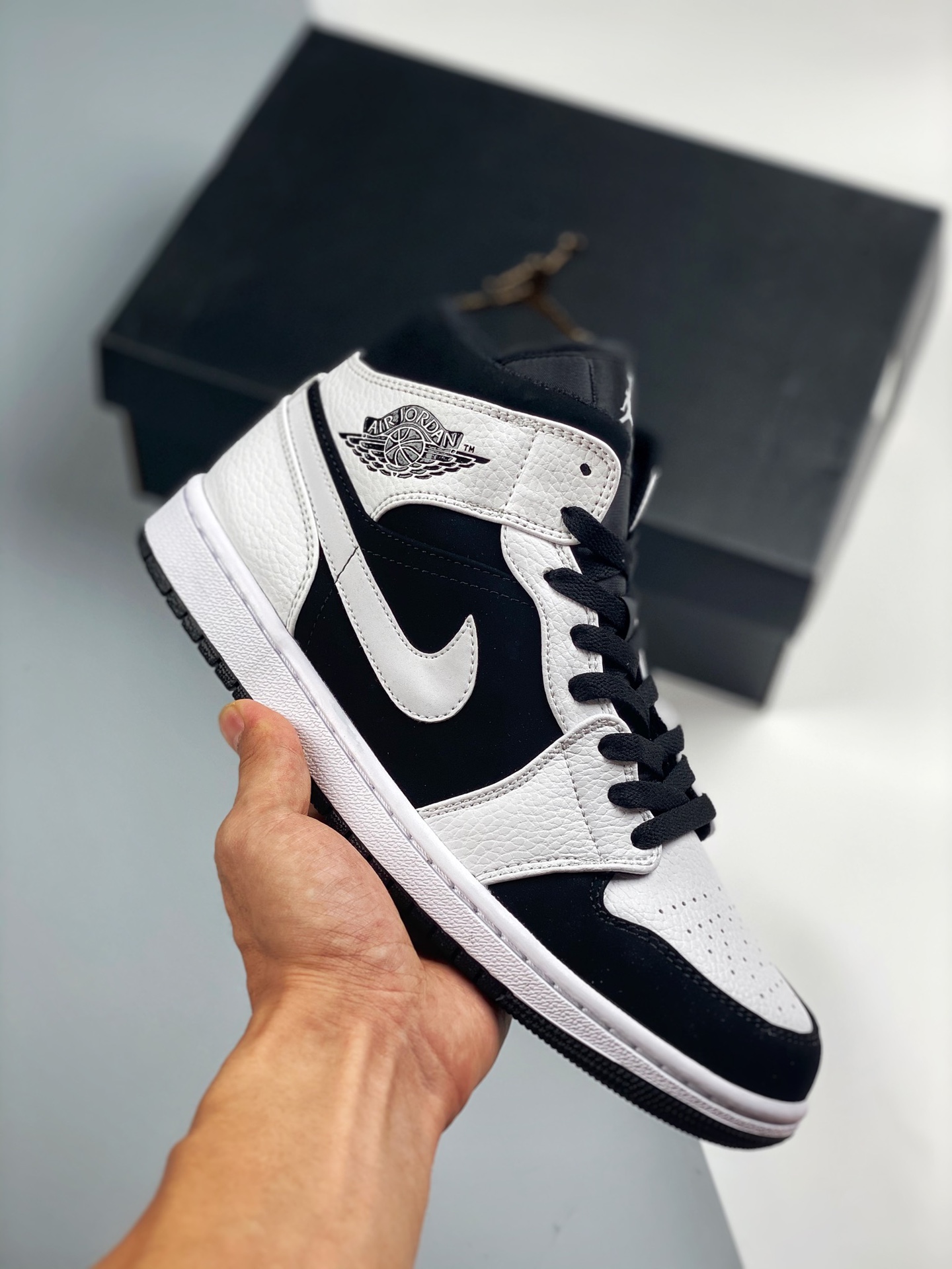 Air Jordan 1 Mid Panda blanco y negro, pedido de cliente de comercio exterior de Tmall, la mejor artesanía del mercado,…