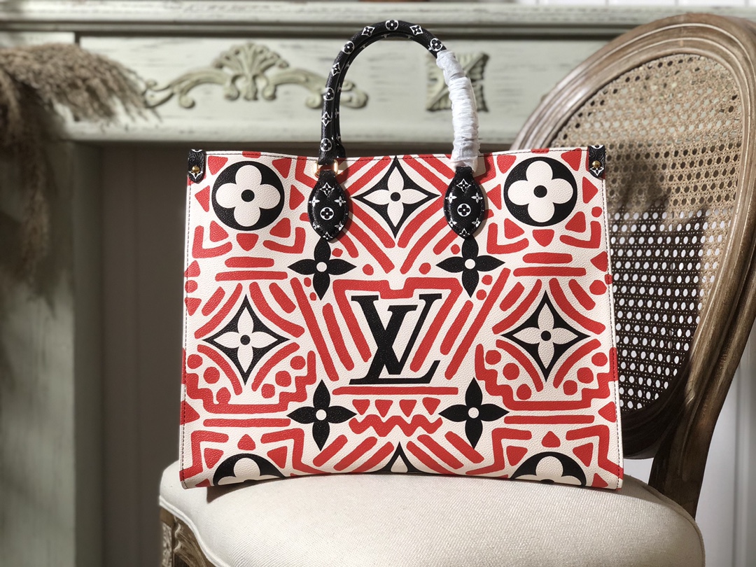 Louis Vuitton LV Onthego 1:1
 Bags Handbags Black Red Printing Spring/Summer Collection M44576