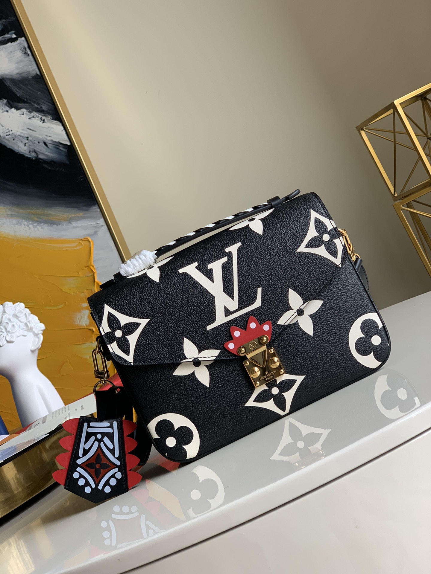 Louis Vuitton LV Pochette MeTis Bags Handbags for sale online
 Black Doodle White Printing Weave M45385