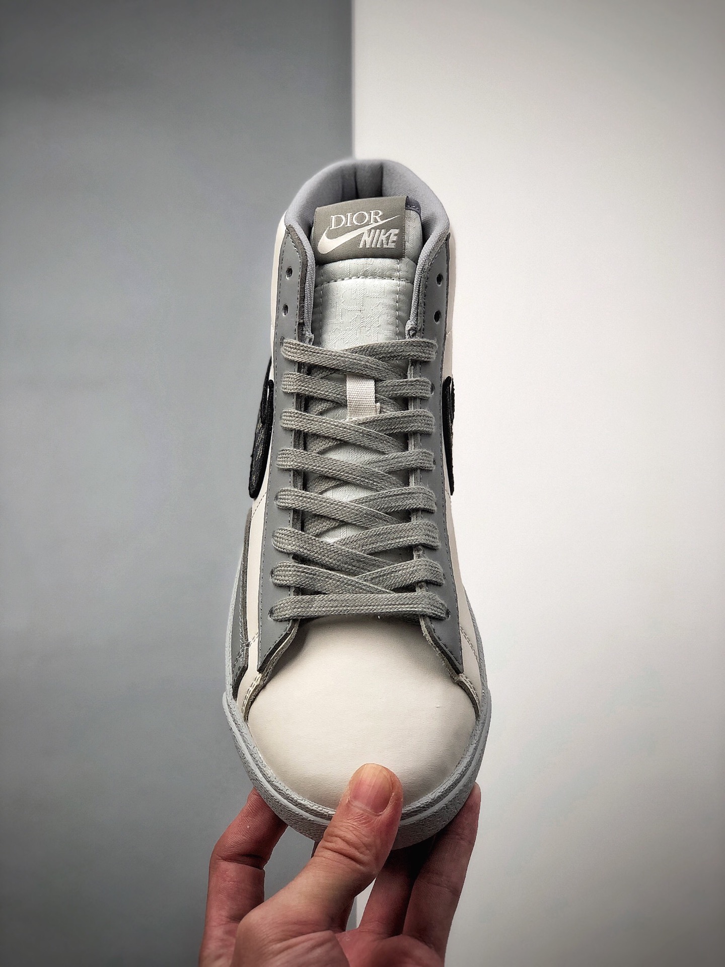250 Dior x NK Blazer Premium Leather Low”White/Grey Oblique”“白灰迪奥重影冰蓝”CN8607-002