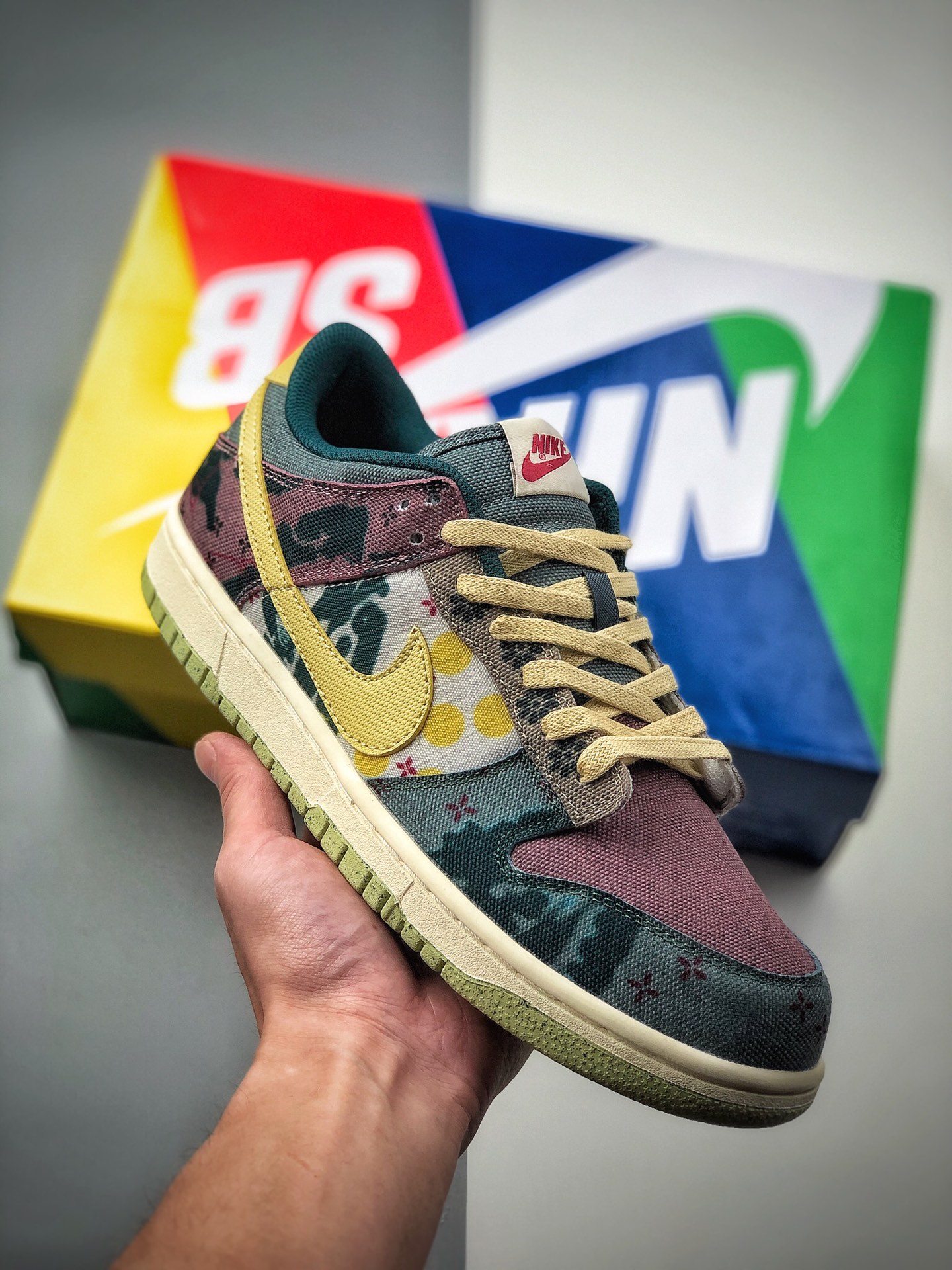 250 耐克Nike SB Dunk Low ”Lemon Wash”扣篮系列低帮休闲运动滑板板鞋“拼色扎染印花水洗” CZ9747-900