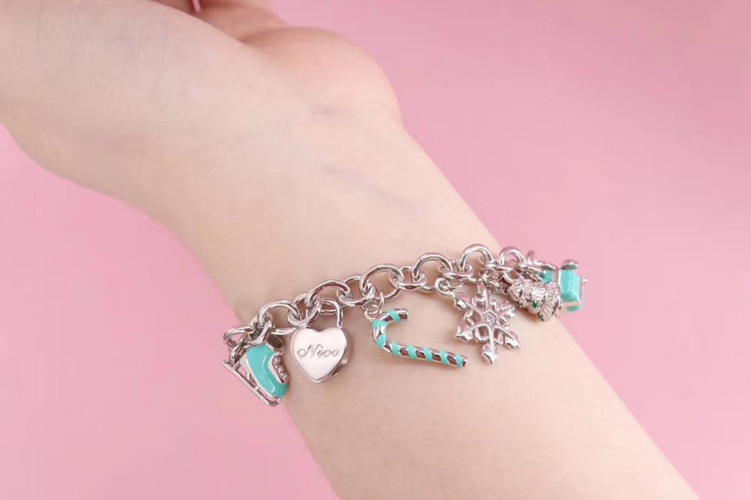 Tiffany & Co. Tiffany&Co.纯银 蓝色珐琅圣诞手链