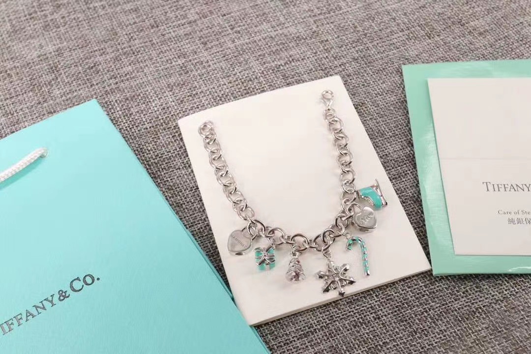 Tiffany & Co. Tiffany&Co.纯银 蓝色珐琅圣诞手链