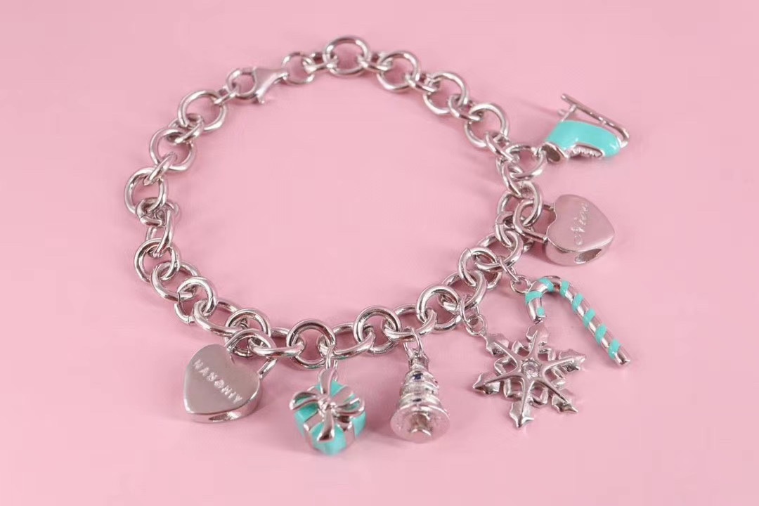 Tiffany & Co. Tiffany&Co.纯银 蓝色珐琅圣诞手链