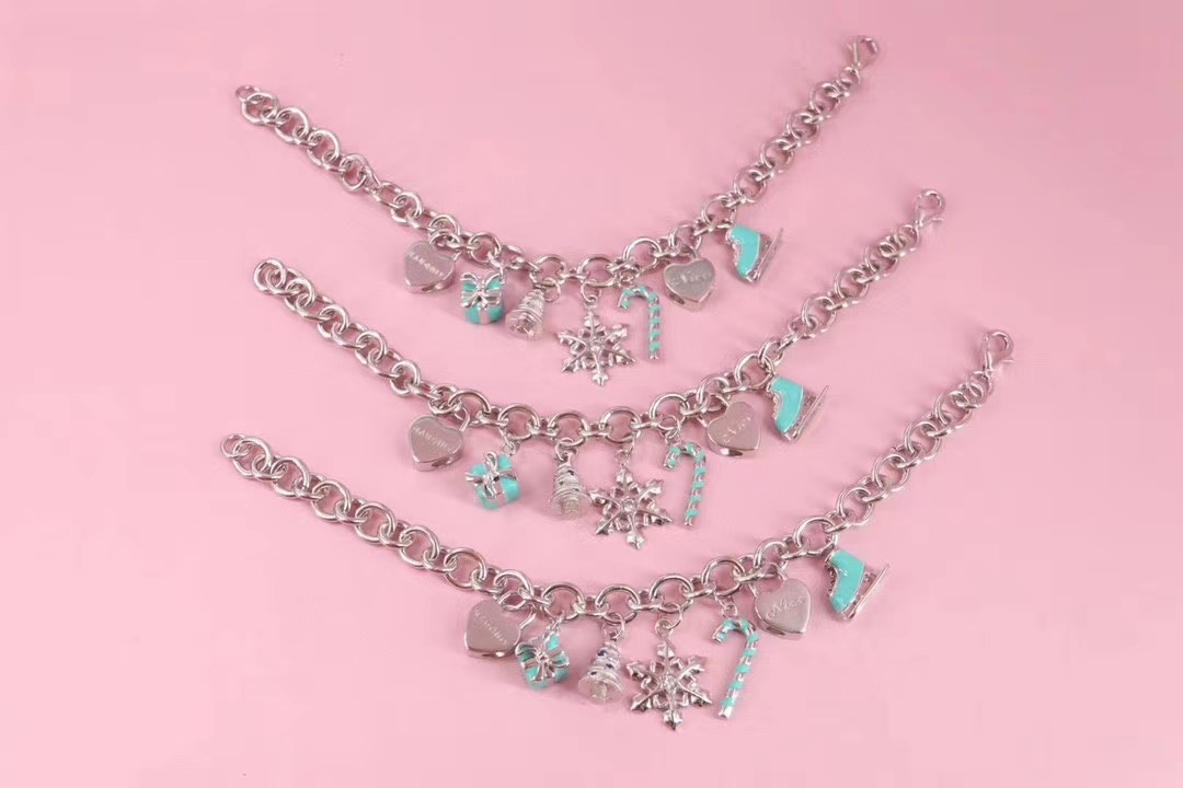Tiffany & Co. Tiffany&Co.纯银 蓝色珐琅圣诞手链